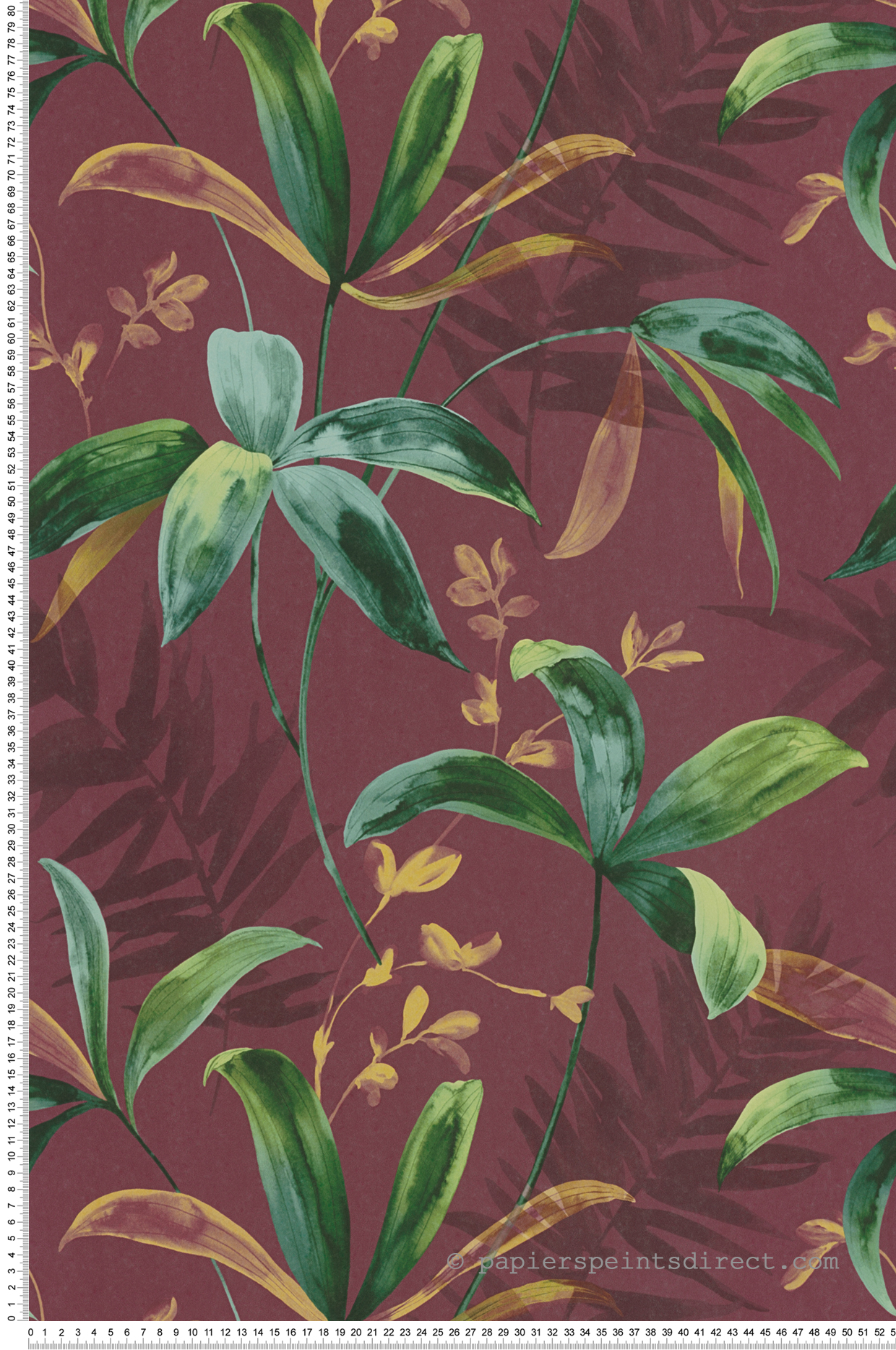 Papier peint Feuillage Elegant bordeaux - Jungle Chic d'Architects Paper | Réf. 37704-3