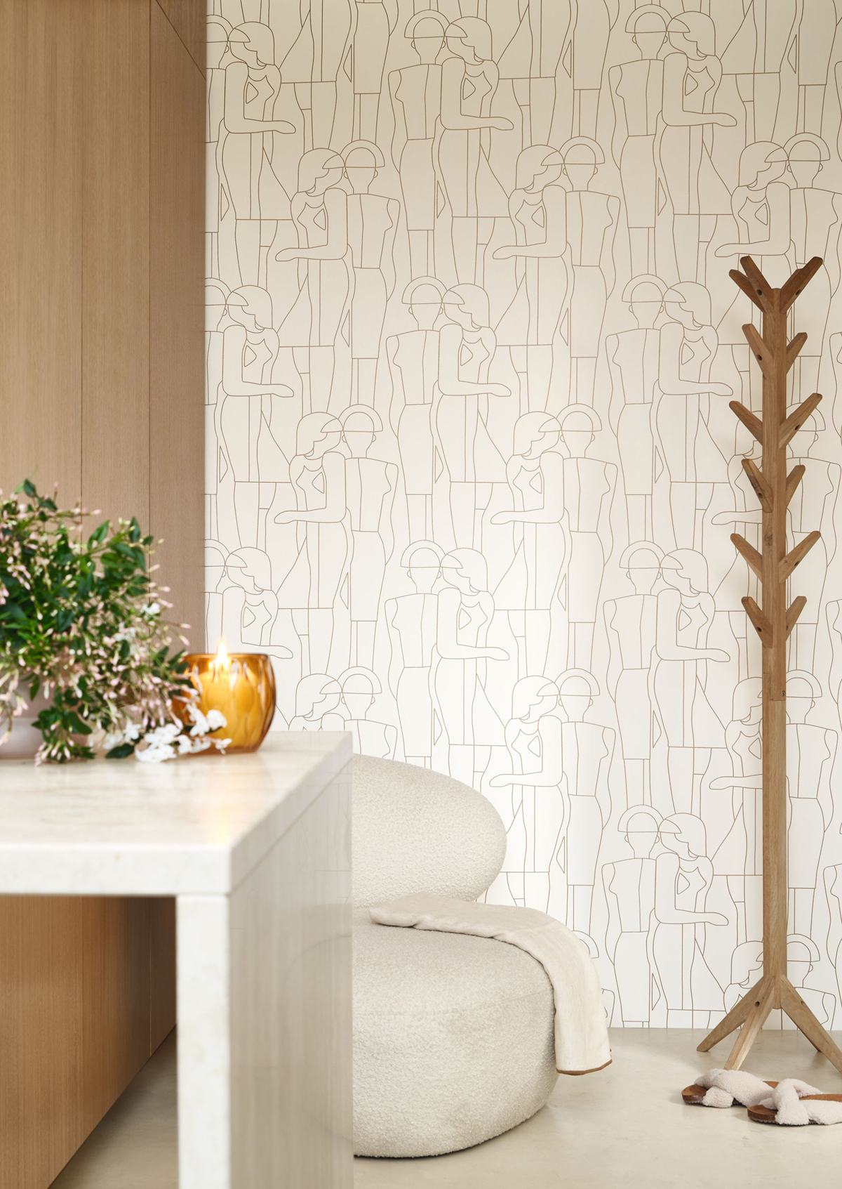 Papier peint Silhouette Model doré blanc - Iconic de Casadéco | Réf. CONI88431202