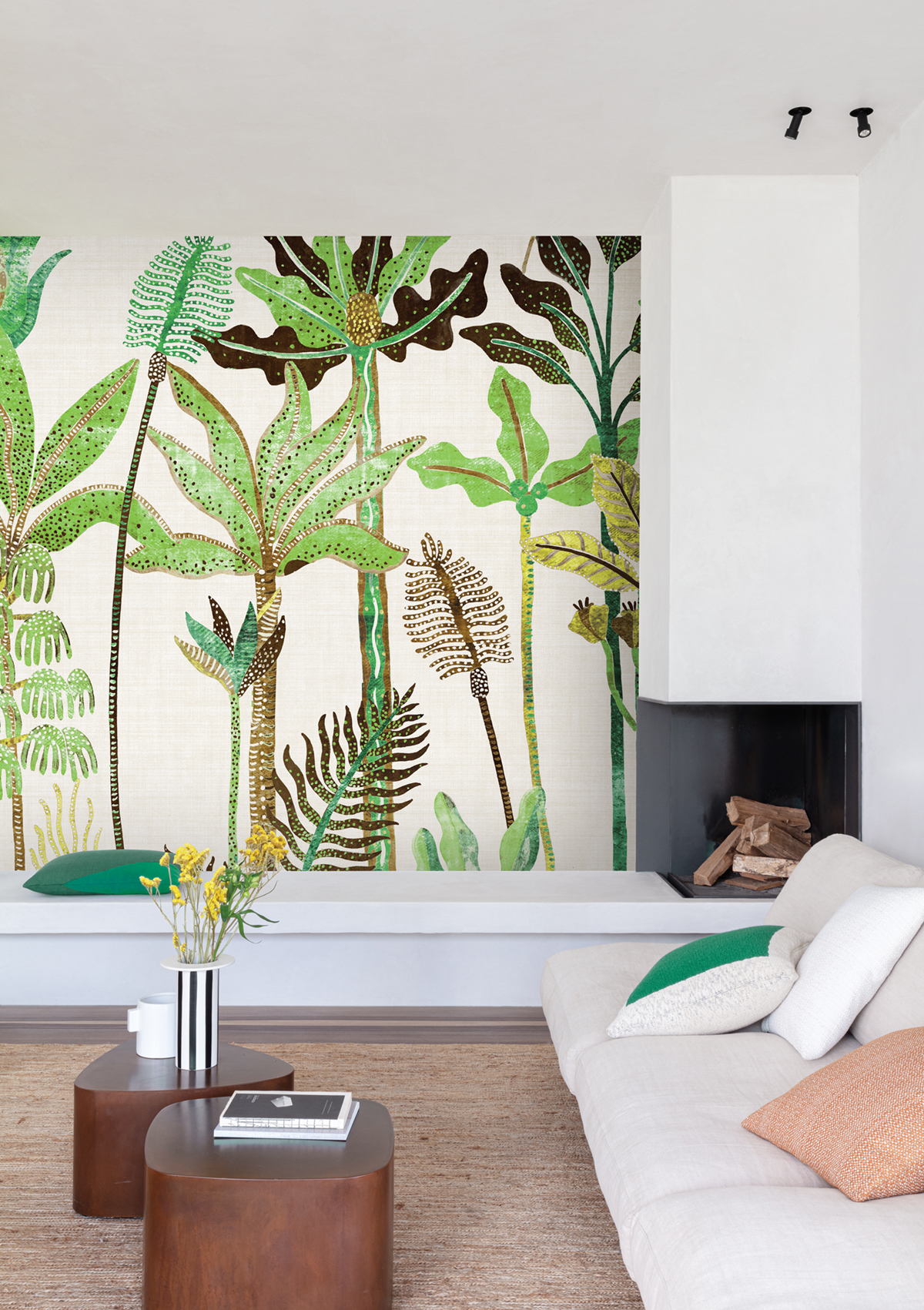 Papier peint panoramique Arbres Tropicaux Parque vert - A, B et C H300 - Havana de Masureel | Réf. MAS-DGHAV202X