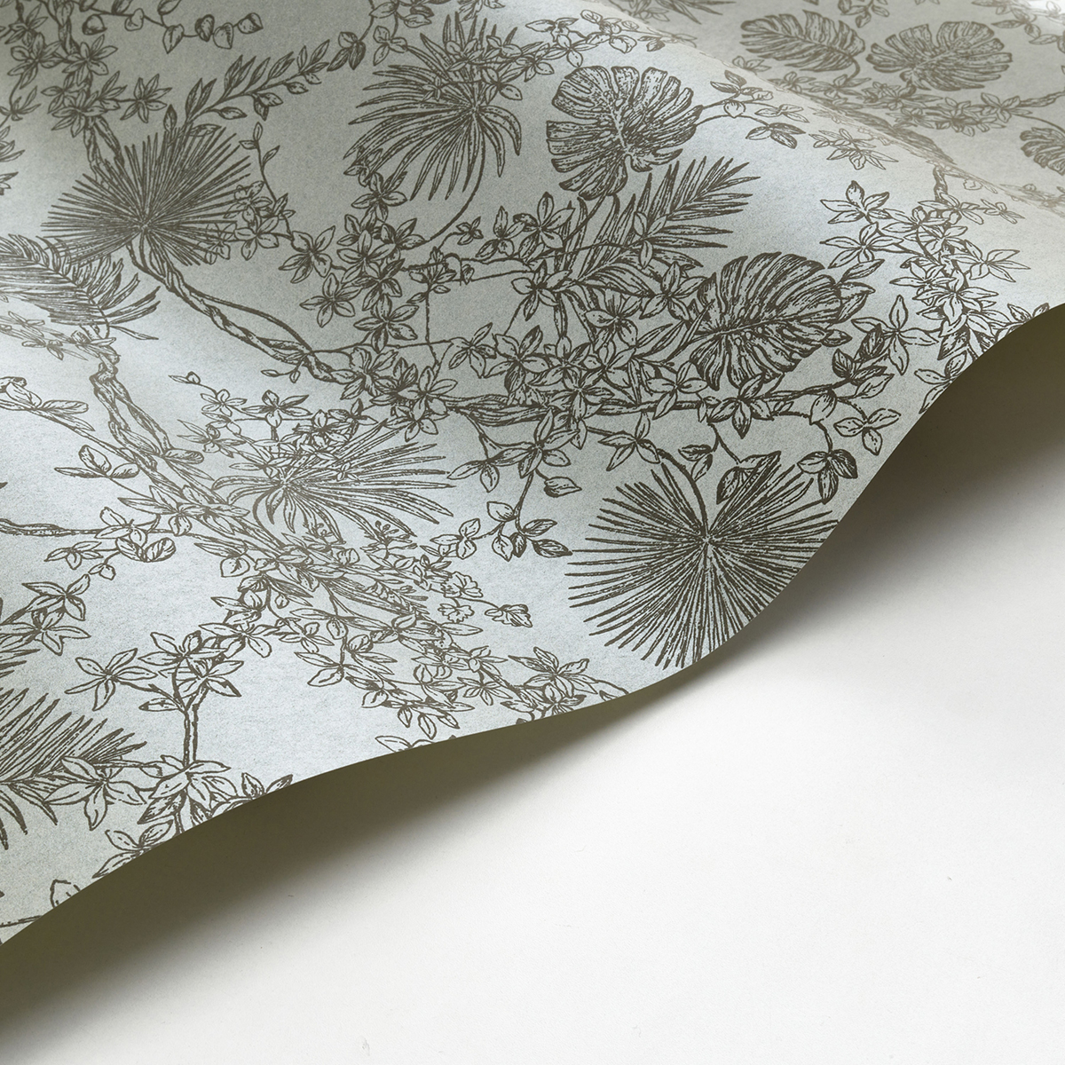 Papier peint Jardin Des Plantes Velours bleu irisé - Les Belles Toiles De Jouy de Casadéco AMBV | Réf. LBTJ88027314