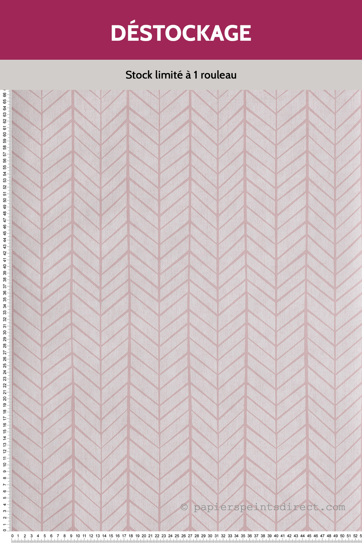 Papier peint Destockage - Ethnique Chevron indien rose irisé - Babyland