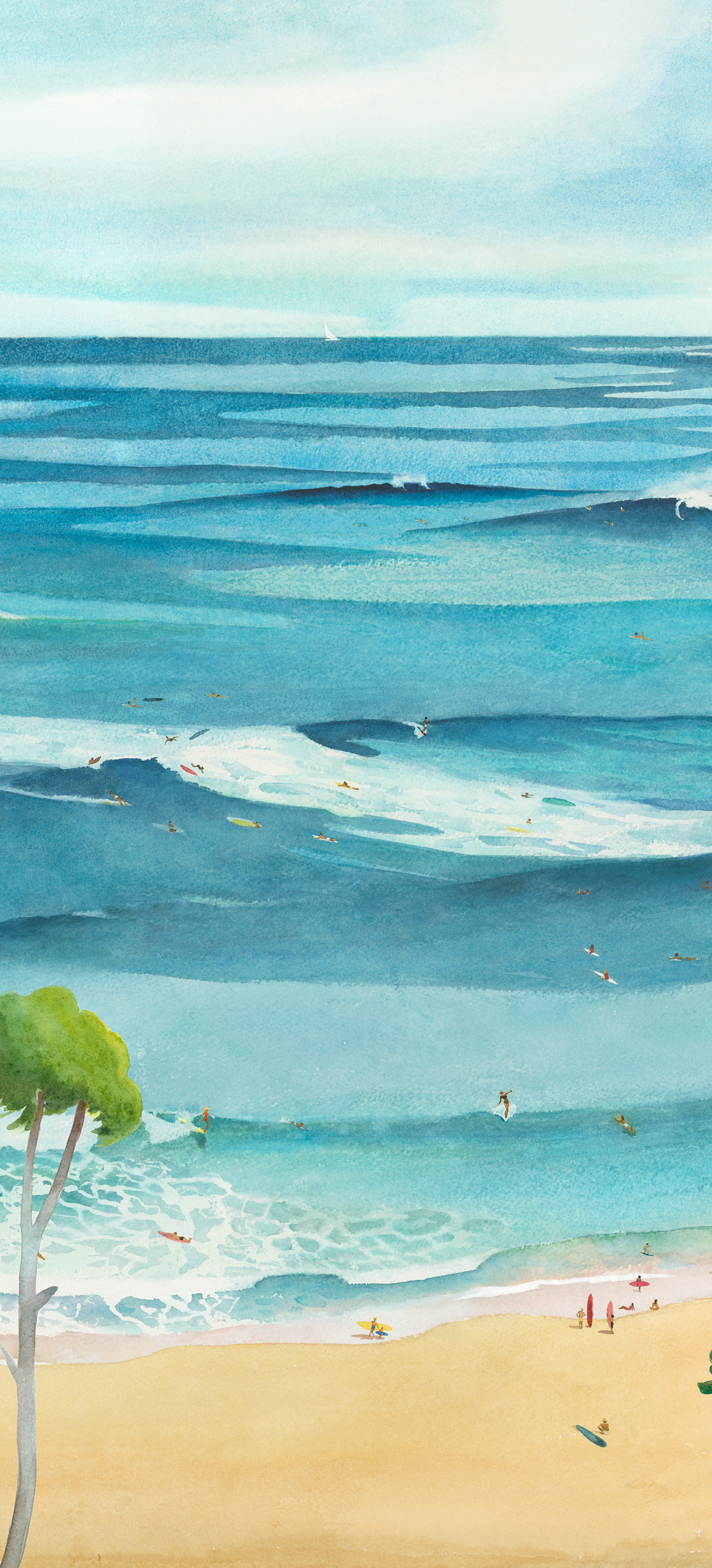 Papier peint panoramique Surf Landes B - 4/5/6 - Isidore Leroy