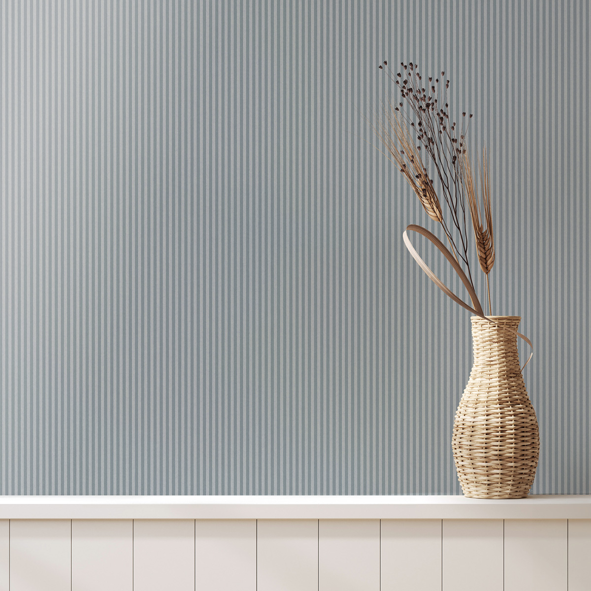 Papier peint Rayure Ticking Stripe bleu - Beaux Arts de Lutèce | Réf. LTC-M1845