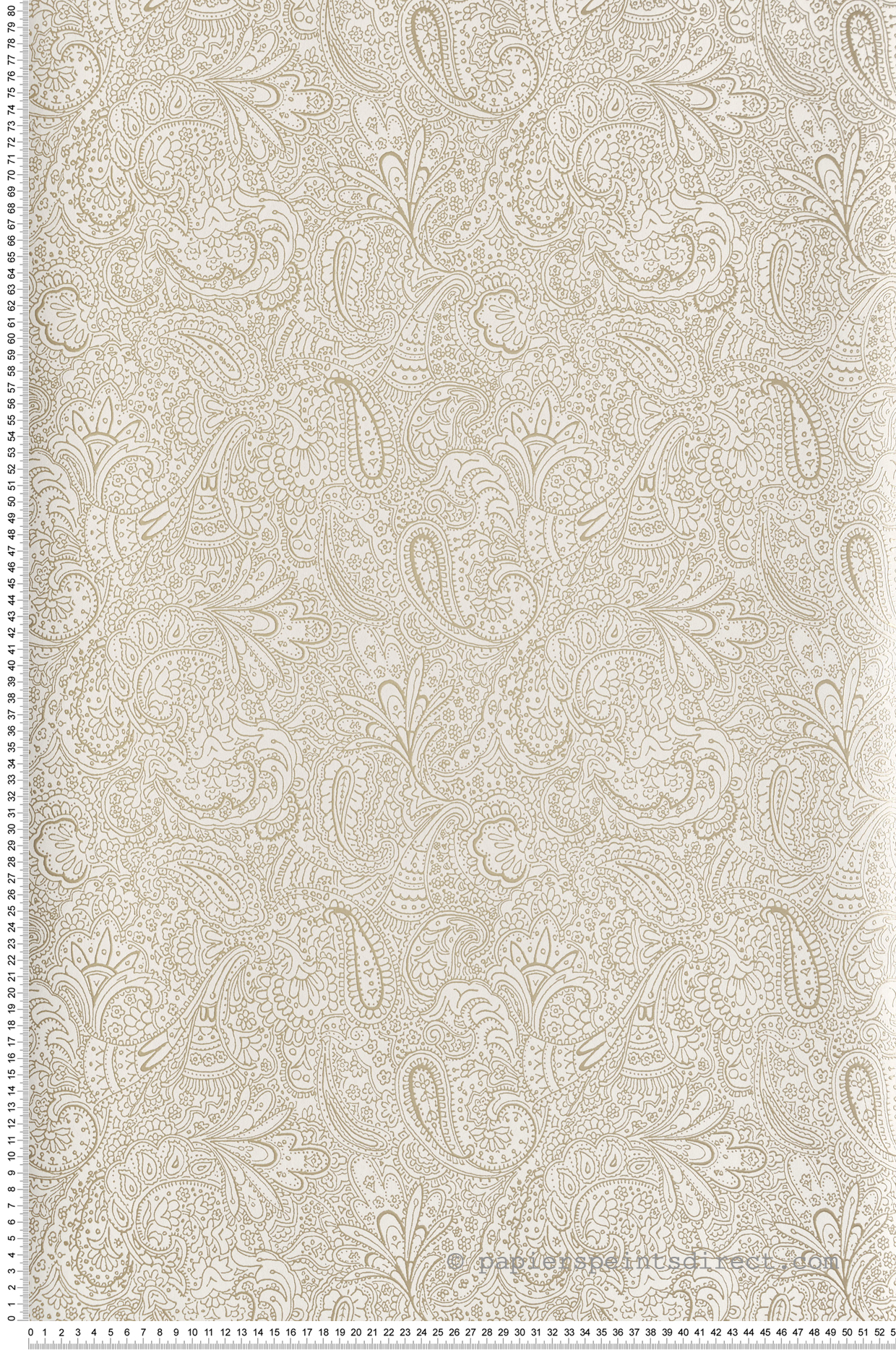 Papier peint Cachemire Paisley écru doré - Attitude de Lutèce | Réf. LTC-11301