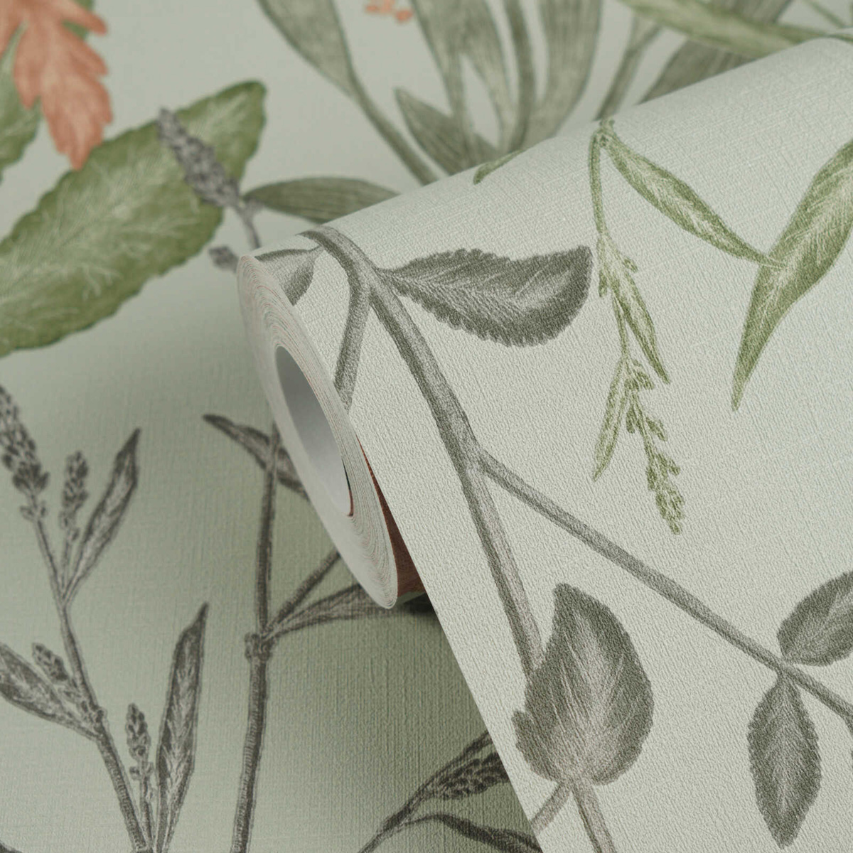 Papier peint Botanique Aquarelle Herbes vert d'eau - Vibes & Styles d'A.S. Création AMB6| Réf. AS-790093