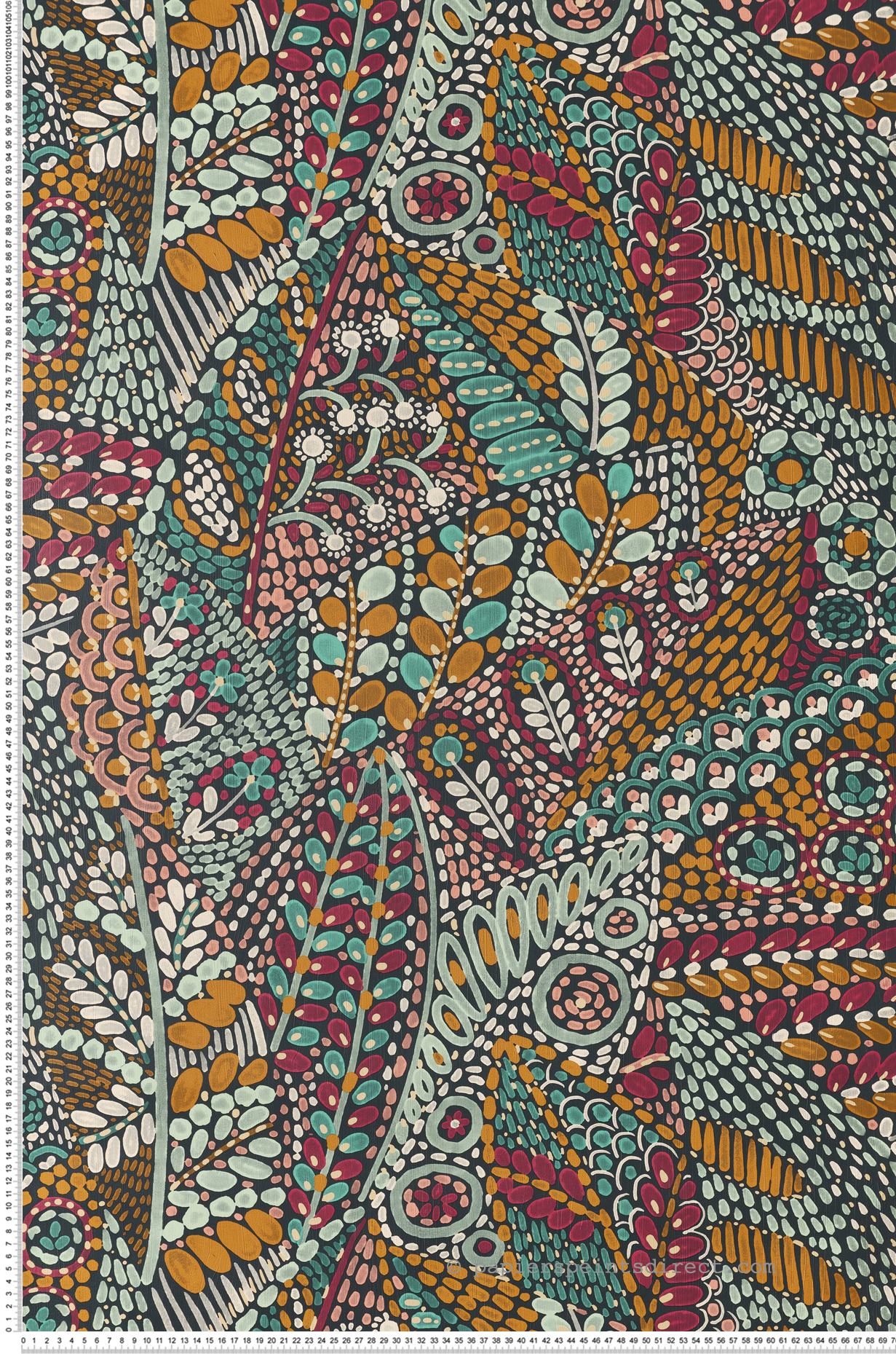 Papier peint Feuille Aquarelle Talavera multicouleurs - Casa Azul de Casamance | Réf. CAS-76310610