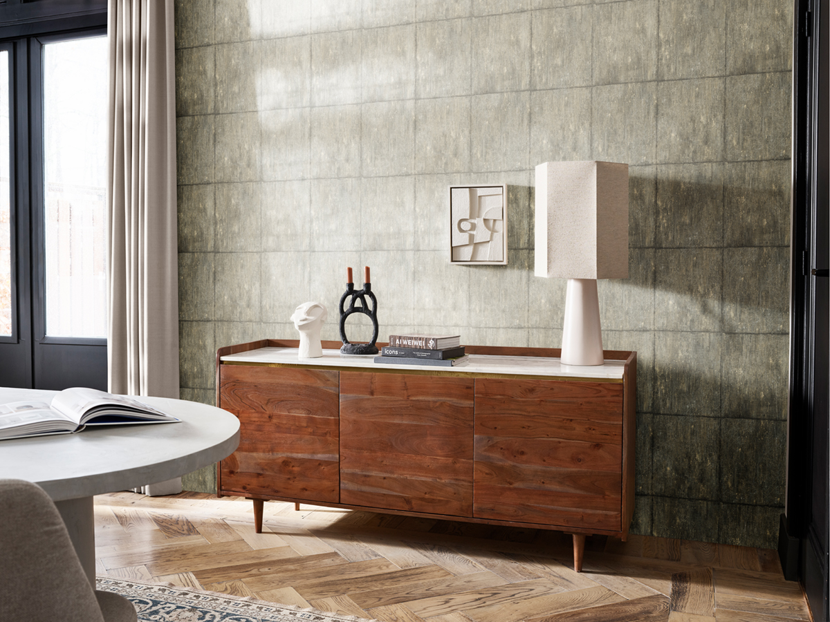 Papier peint Béton Carré Griffé grège - Les Essentiels de Lutèce | Réf. LTC-UNI1073