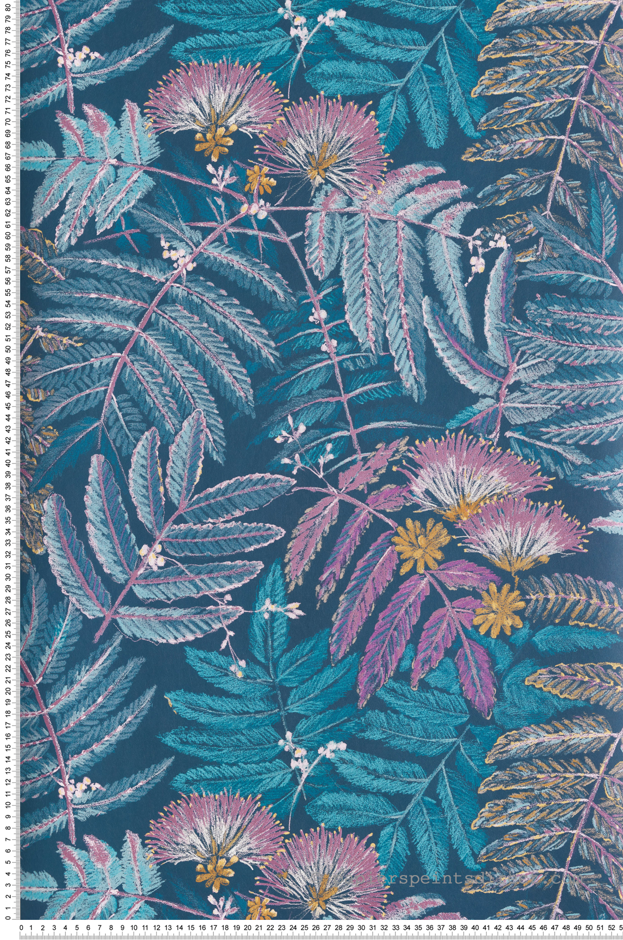 Papier peint Arbre Albizia turquoise - Botanica de Casadéco | Réf. BOTA85896164