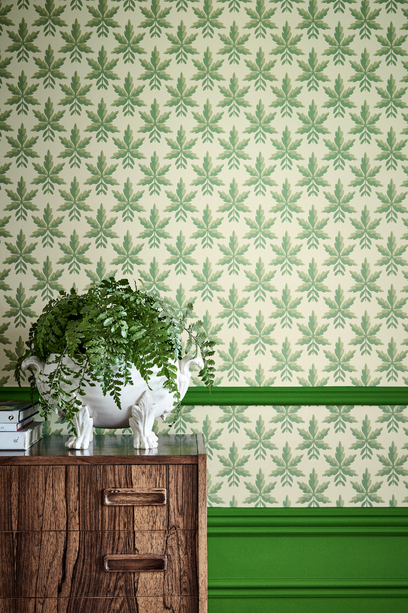 Papier peint feuilles Clutterbuck Lodge - National Trust Papers de Little Greene AMB2 | Réf. 0245CLLODGE