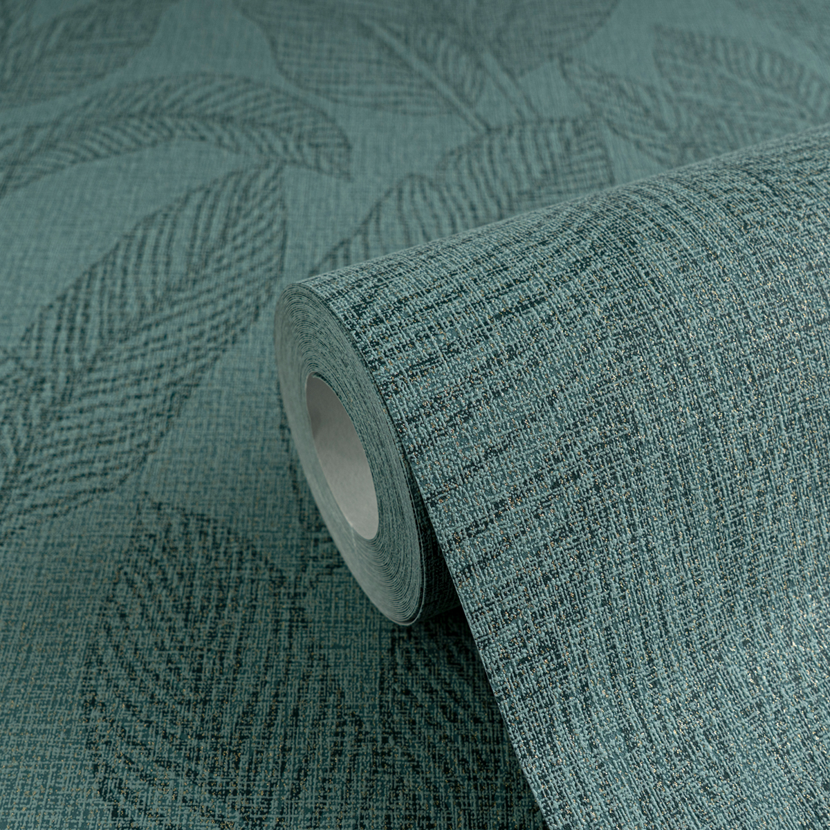 Papier peint Feuille Golden Fern vert paon doré - Cosmoliving d'A.S. Création ZOOM | Réf. AS-790644