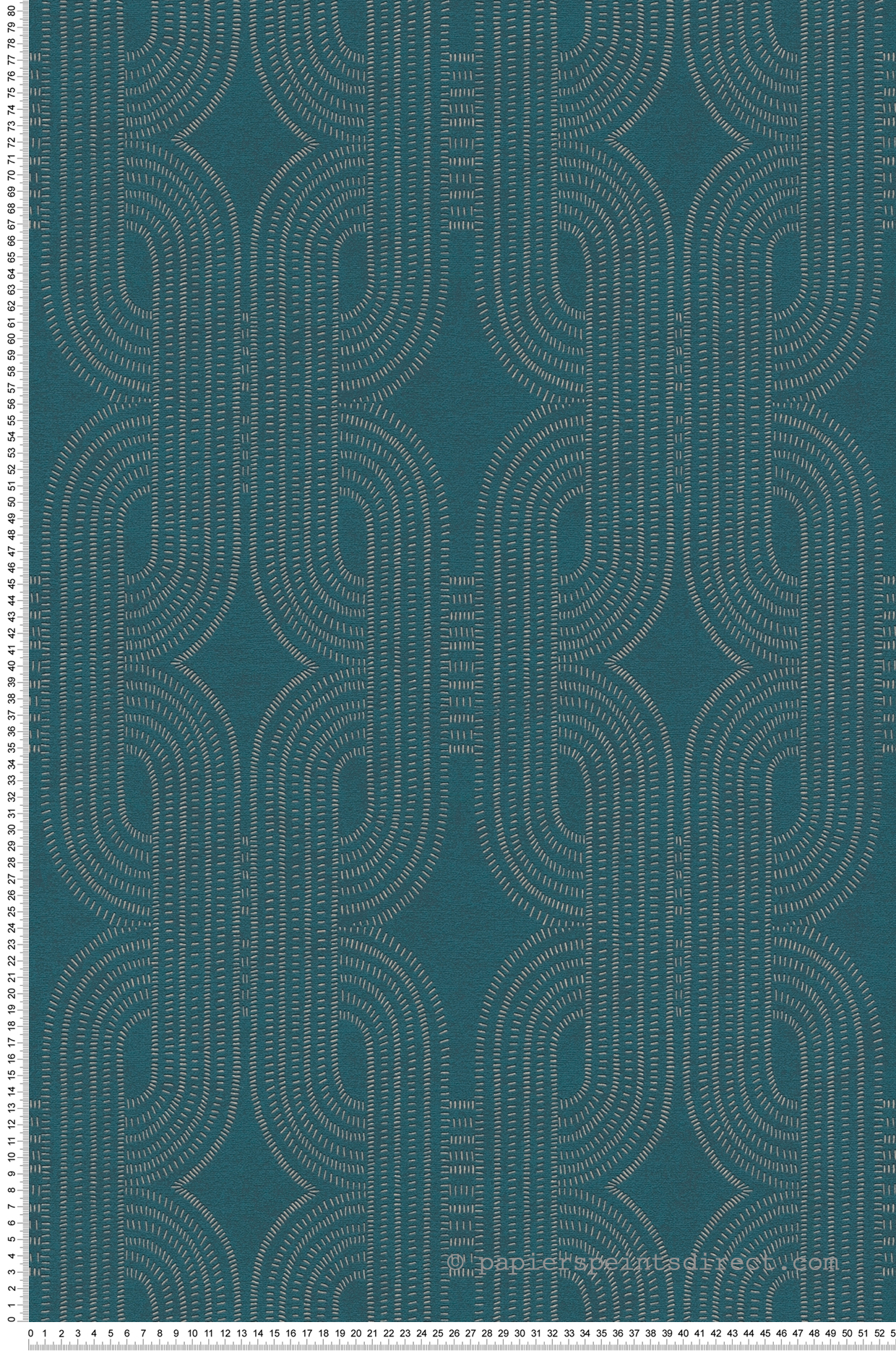 Papier peint Maille Art Déco bleu argenté - French Affair d'A.S. Création | Réf. AS-399373