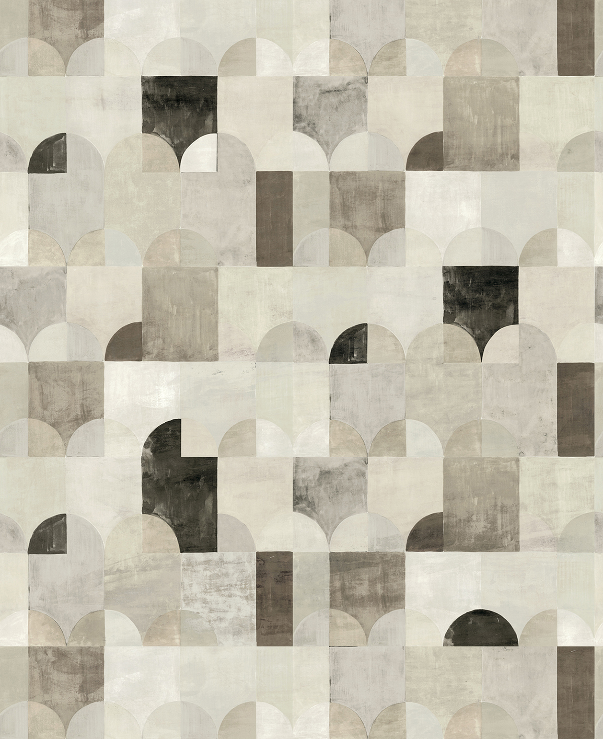 Papier peint panoramique Art Déco Arc grège - A et B H260 - Wall Designs IV de Masureel | Réf. MAS-DG4ILA203X-260