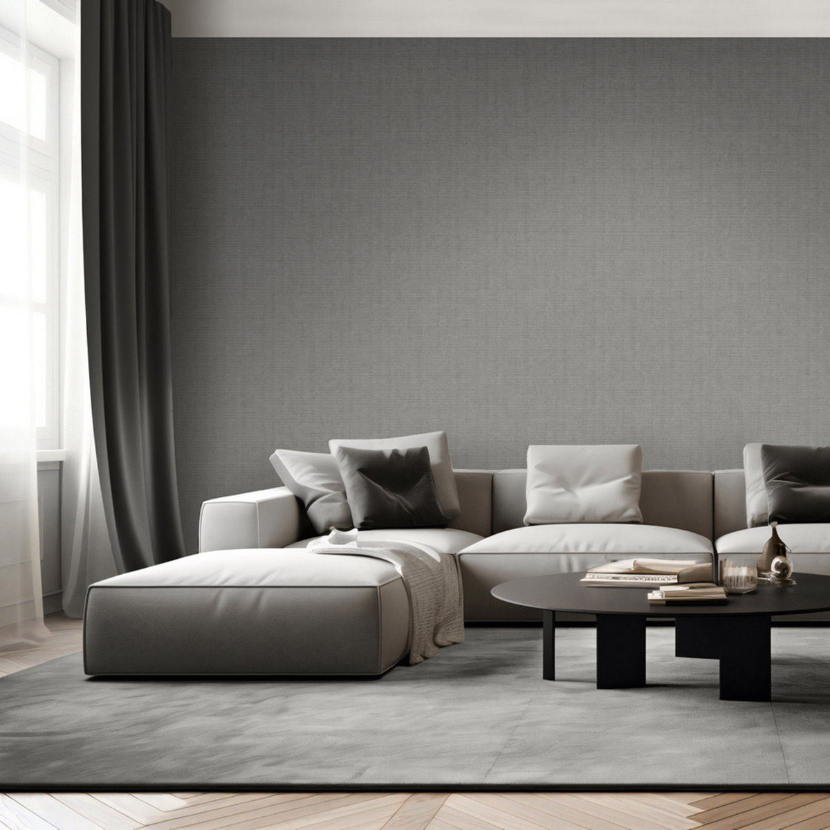 Papier Peint Faux uni Textile Paillettes gris souris doré - Venezia d'Ugépa | Réf. UGP-M67319