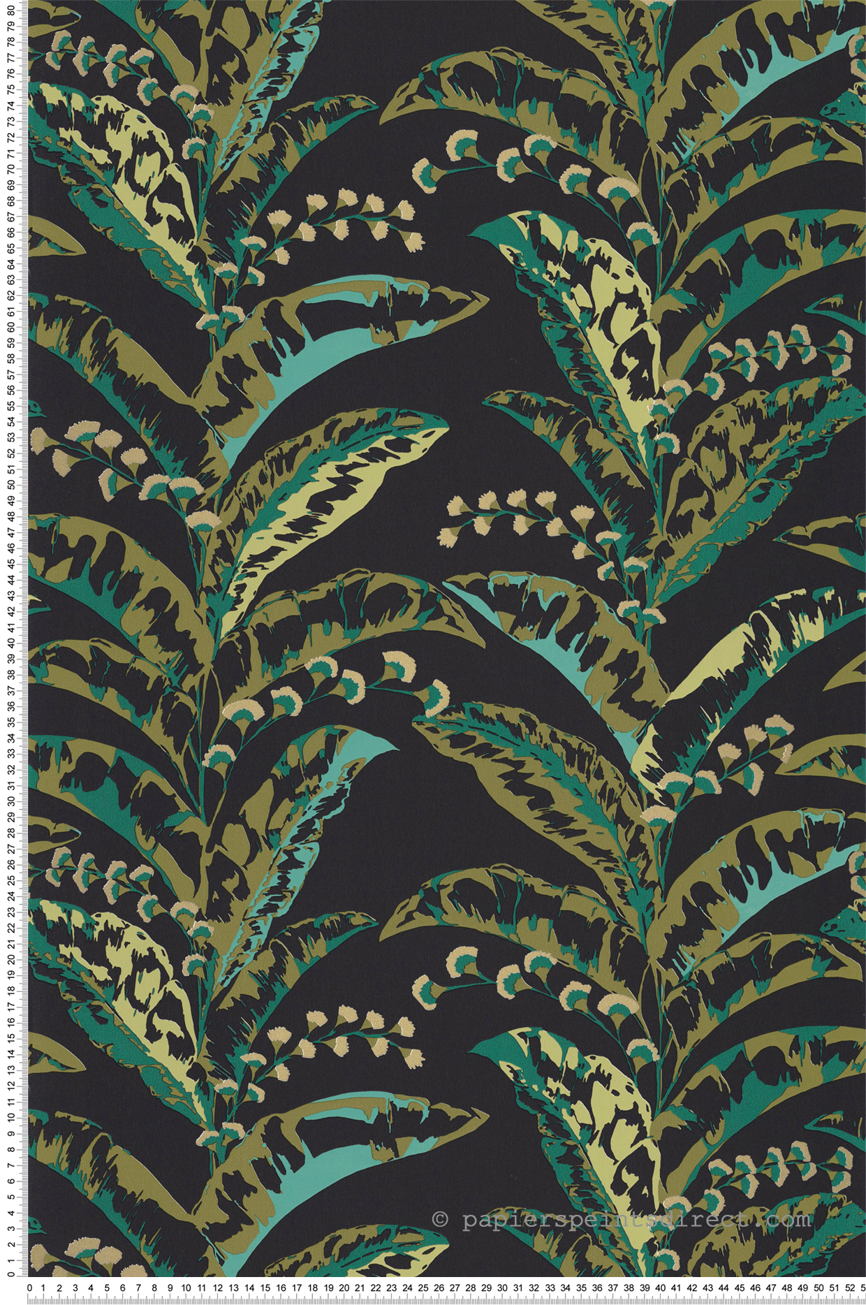 Papier peint Fleurs Epopée noir - L'escapade de Casélio | Réf. EPA102339752