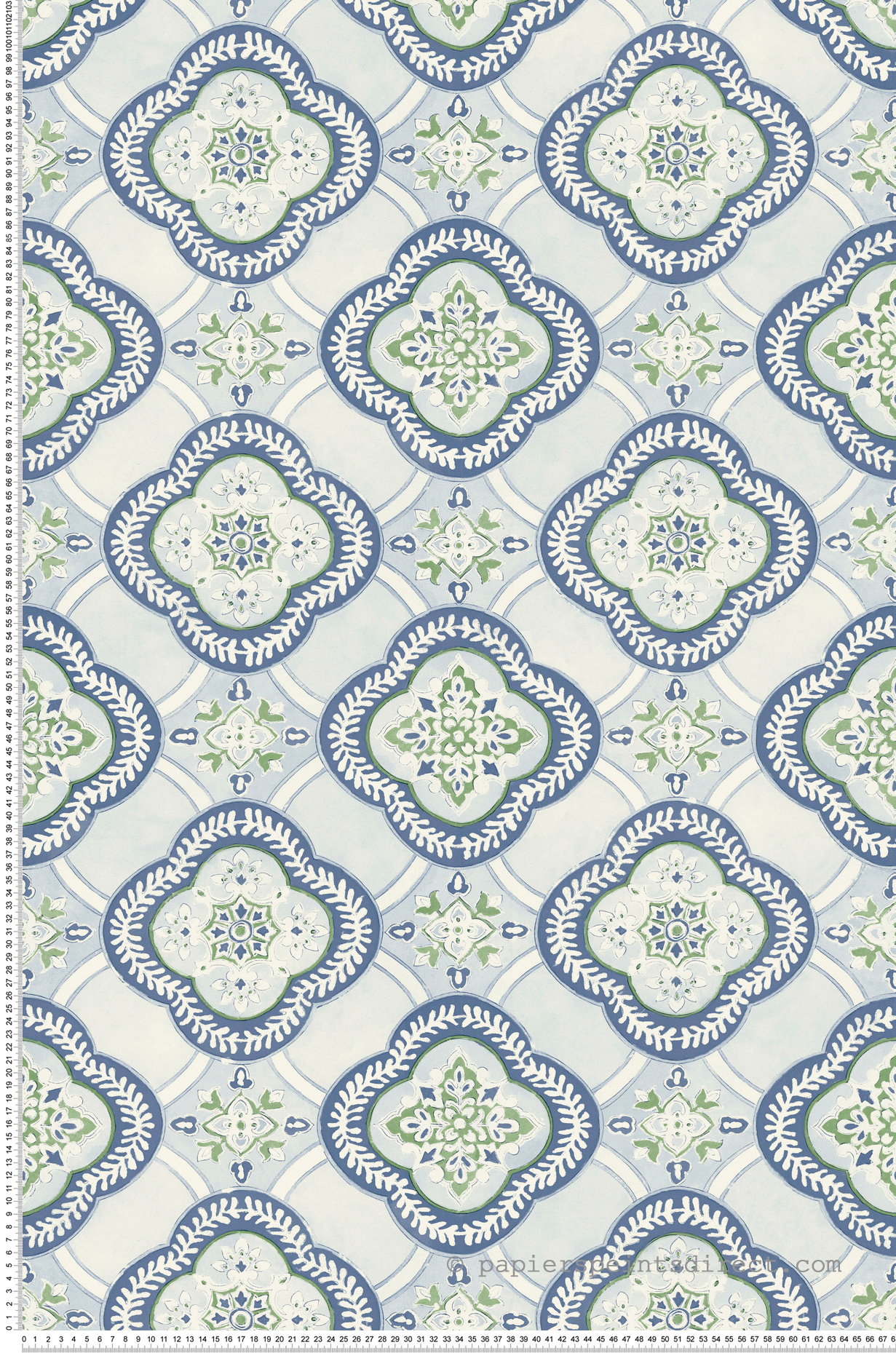 Papier peint Mosaïque bleu vert - Greenhouse de York (Initiales) | Réf. INI-GO8216