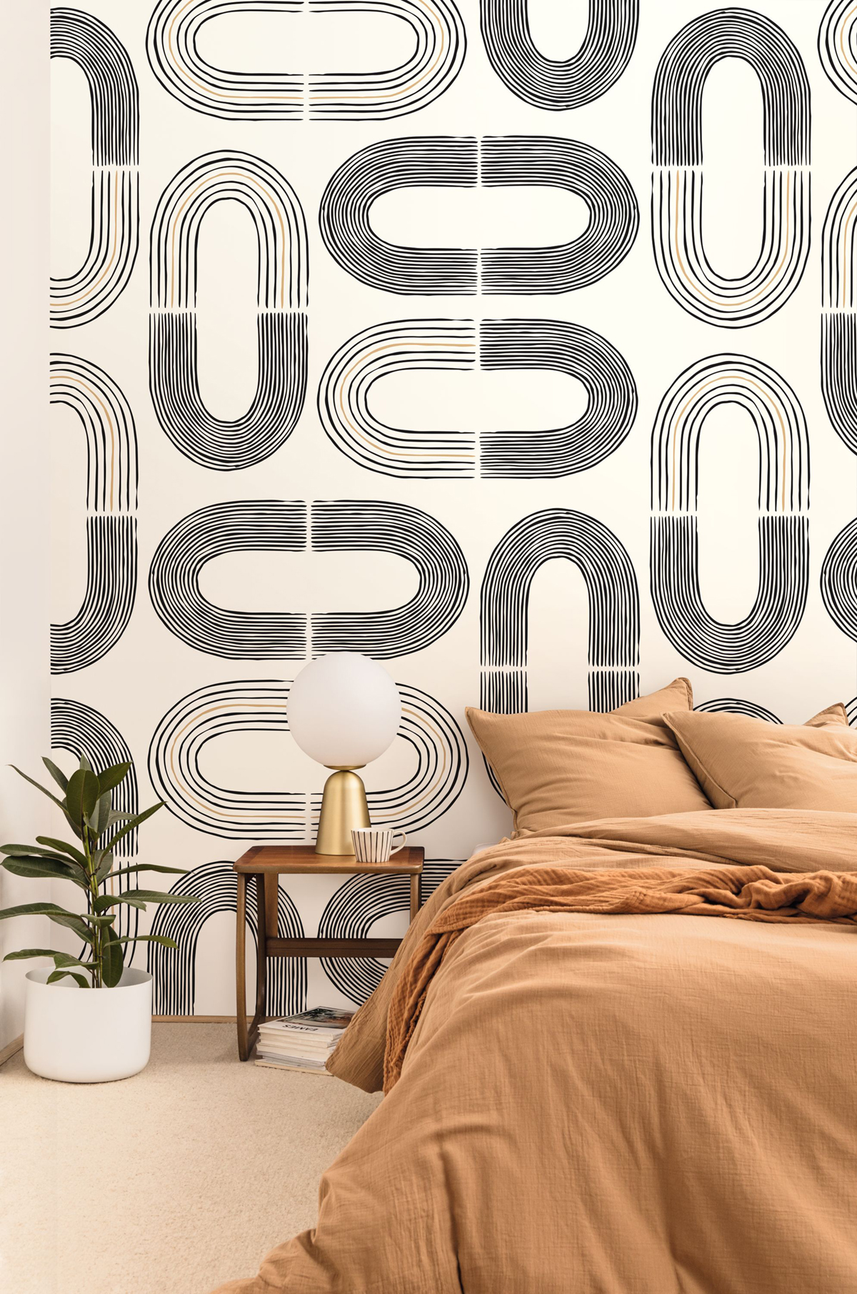 Papier peint panoramique Géométrique Twister noir blanc - Moonlight 2 de Casélio AMB | Réf. MLGT104180978