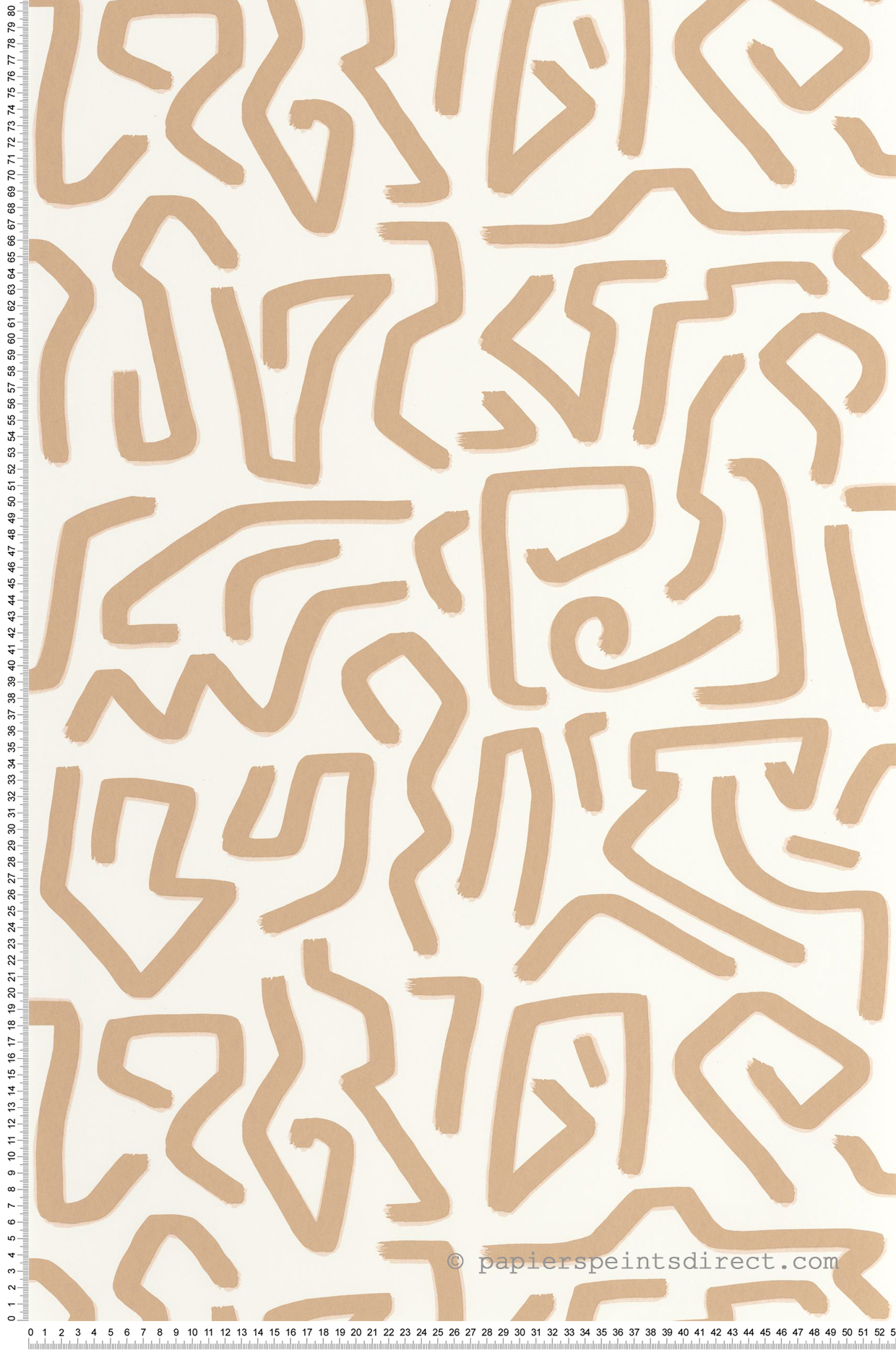 Papier peint Tracés Abstraits Symbol beige blanc - Milano Sixties de Casadéco | Réf. MISI89351313