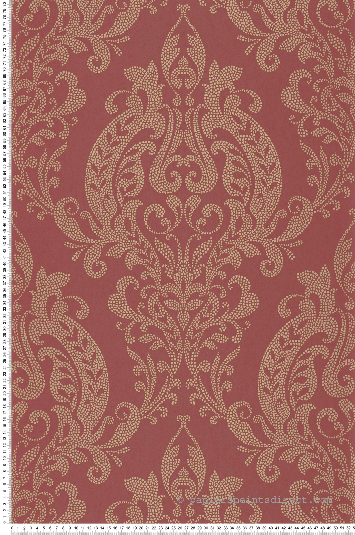 Papier peint Damassés Baroques Quintessence rouge doré - Elixir de Casadéco | Réf. EXIR201998888