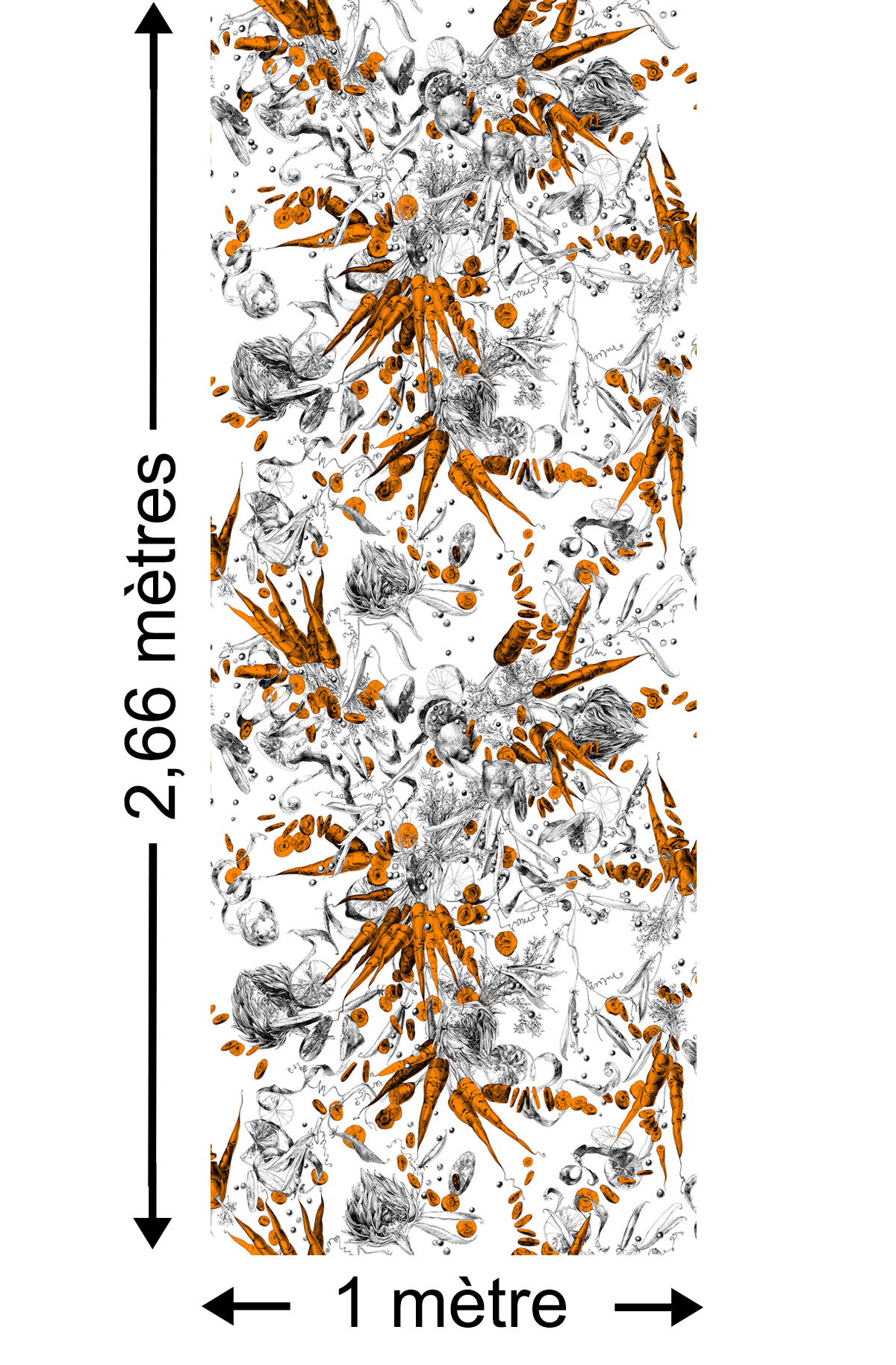 Papier peint Feu d'artifice de légumes carottes - Collection Catherine Gran de Edmond Petit