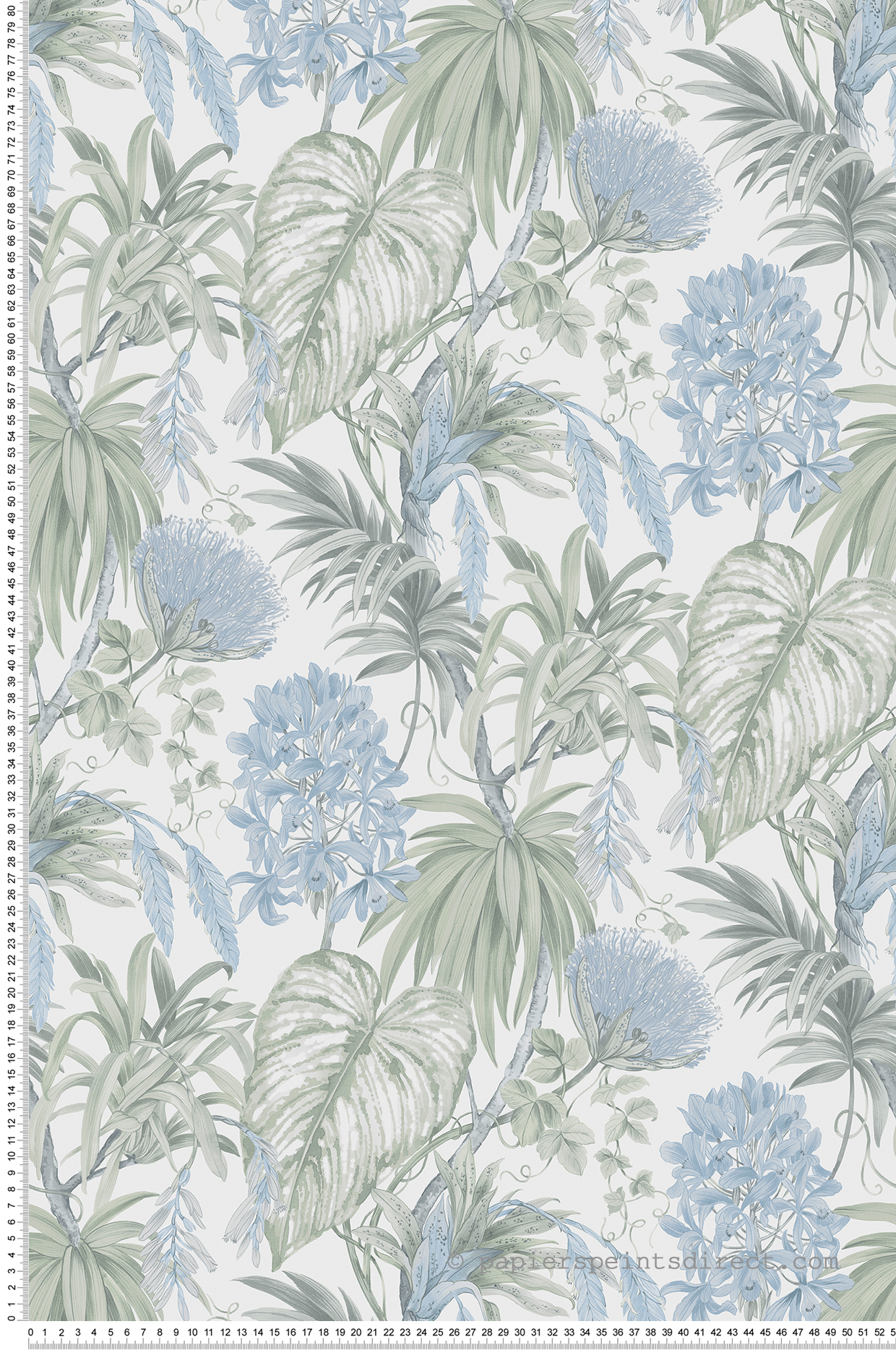 Papier peint Fleur Tropicale bleu clair - Aristide de Lutèce | Réf. LTC-482-2