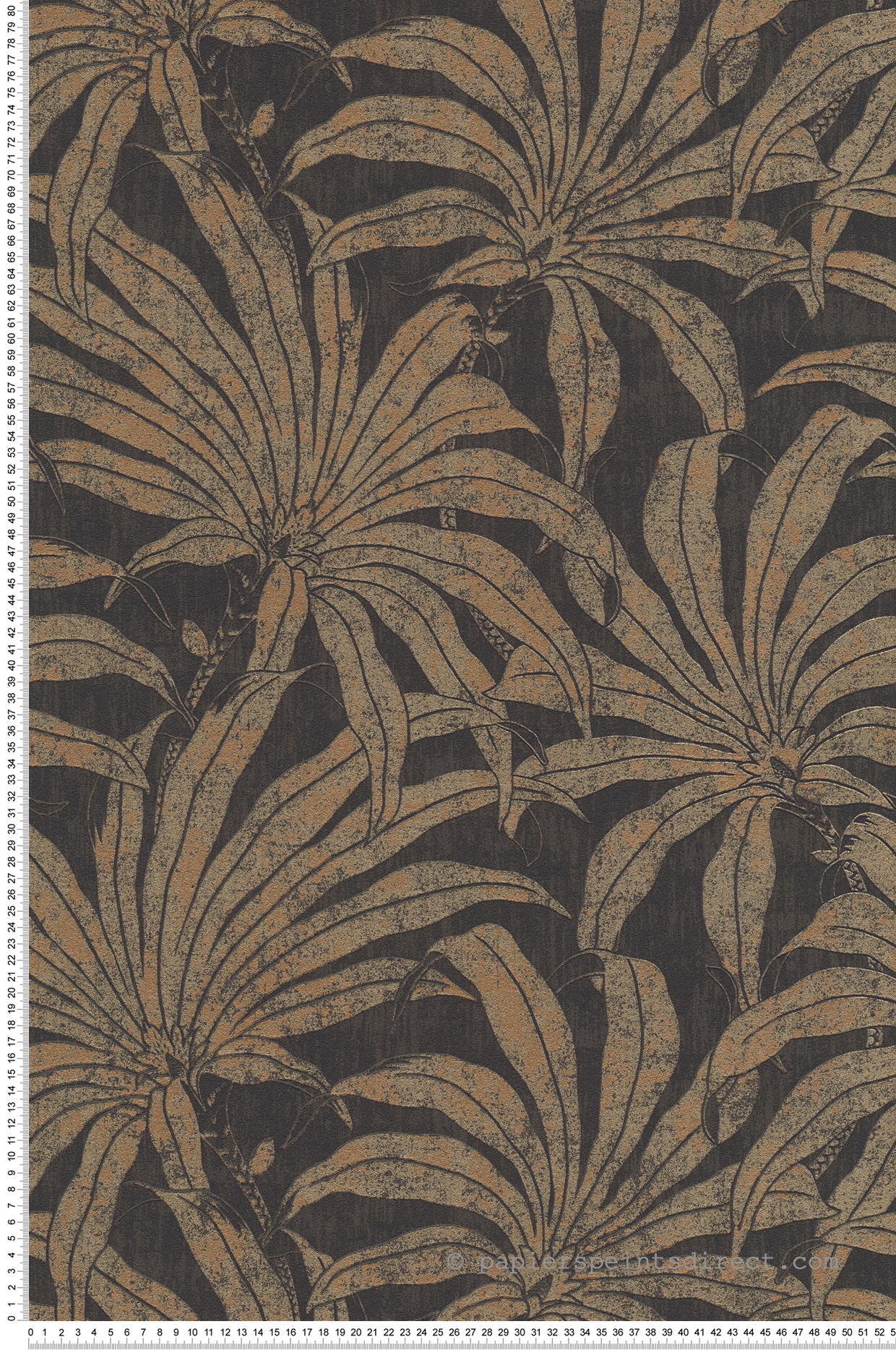 Papier peint Palmier Alizea anthracite doré - Jade 2 d'A.S. Création | Réf. AS-395011
