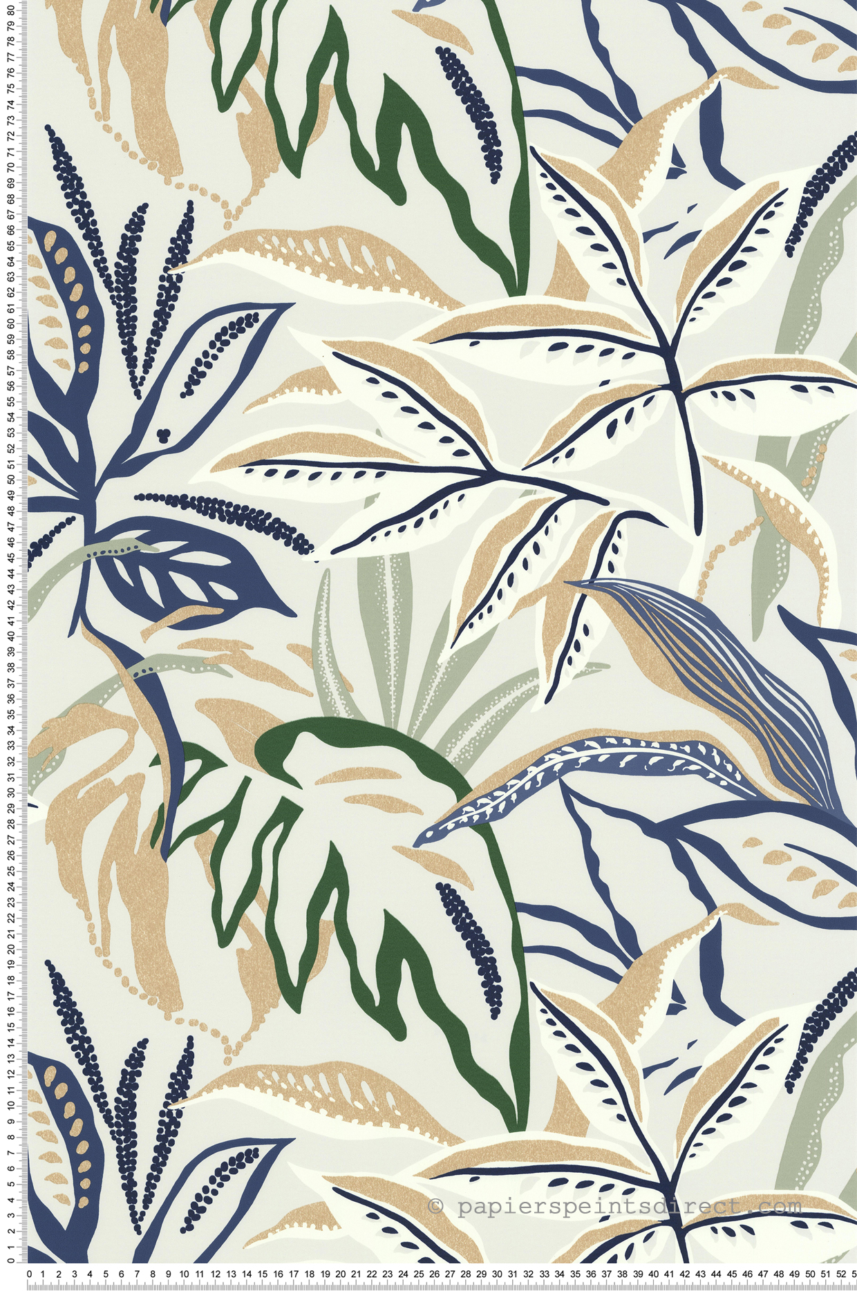 Papier peint Flora Vita bleu - Les Essentiels de Lutèce | Réf. LTC-51246701