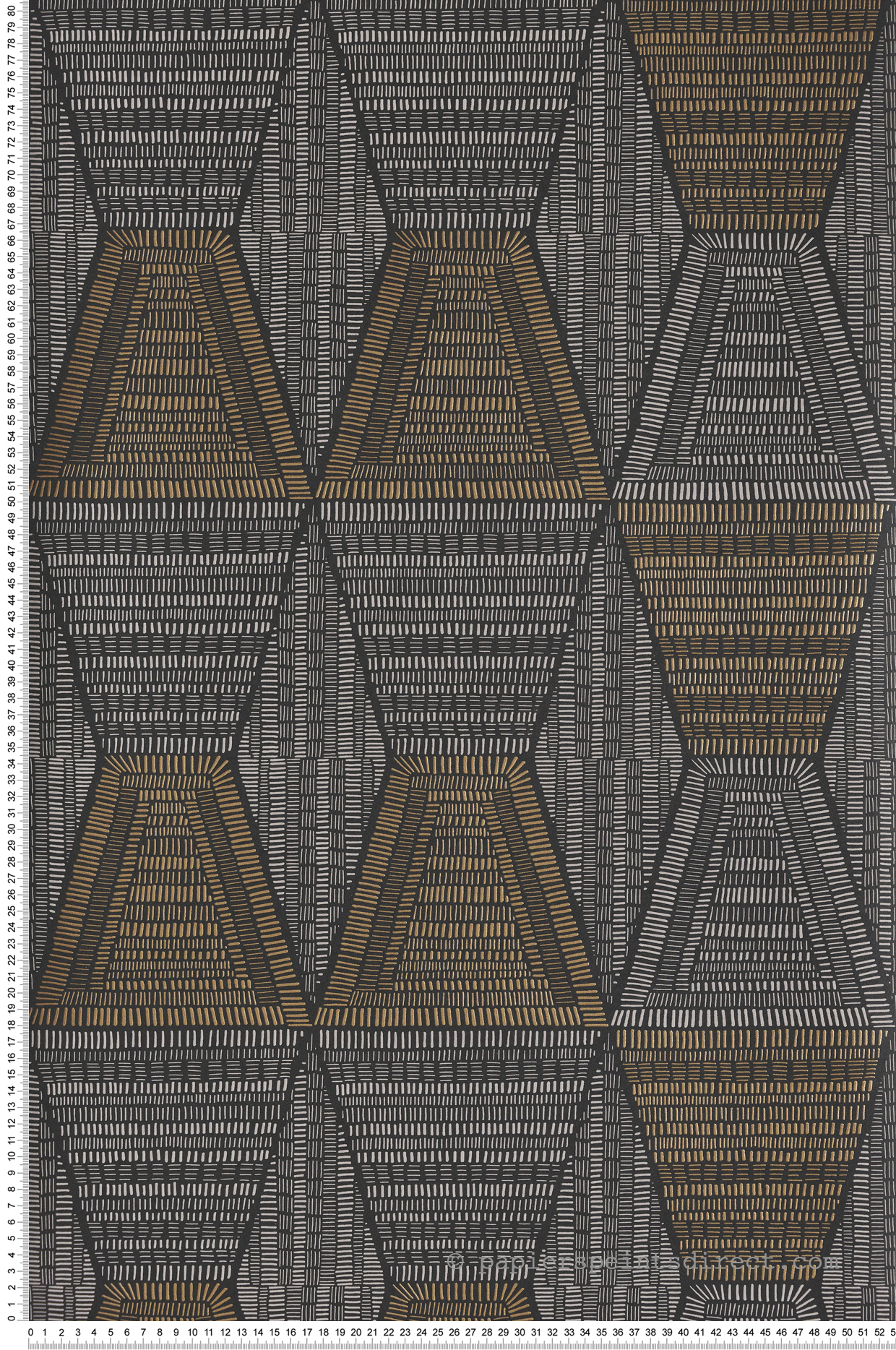 Papier peint Ethnique Daïa noir et doré - Mirage de Casamance | Réf. CAS-75274690