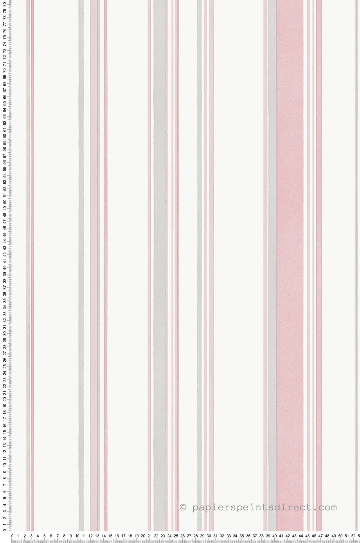 Papier peint Rayure Élégante rose gris - Jeux de Rayures 3 de Lutèce | Réf. LTC-G68057