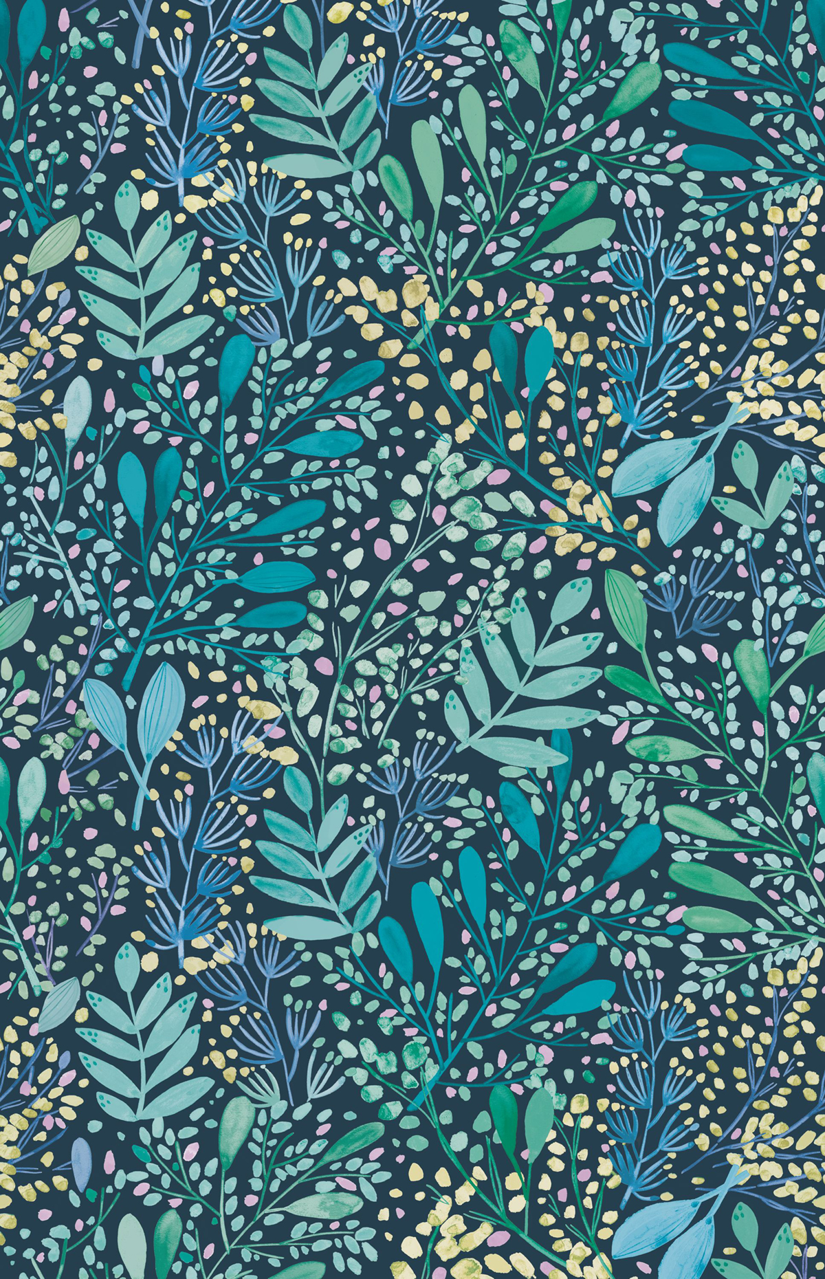 Papier peint panoramique Feuilles Wild Grass vert bleu L 200X310 - Pimp My Wall de Casélio | Réf. PMW104707604