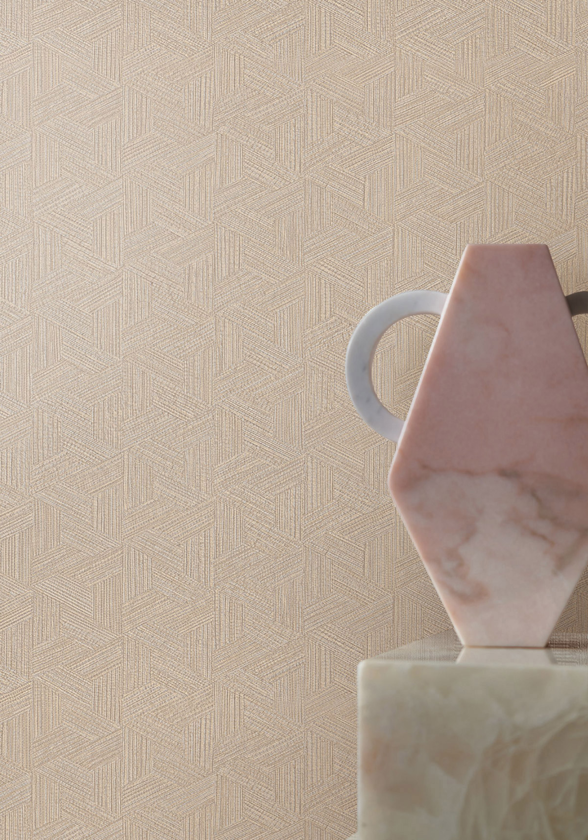 Papier peint Marqueterie Lindu travertin - Nature Précieuse de Casamance | Réf. CAS-76480202