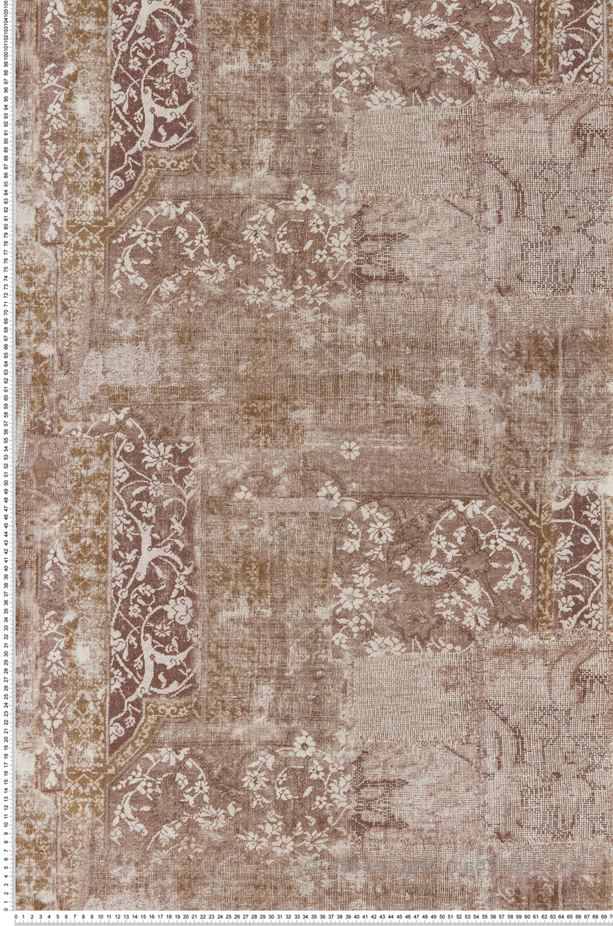 Papier peint vintage Galeecha terracotta - Ceylan de Casamance | Réf. CAS-74533478