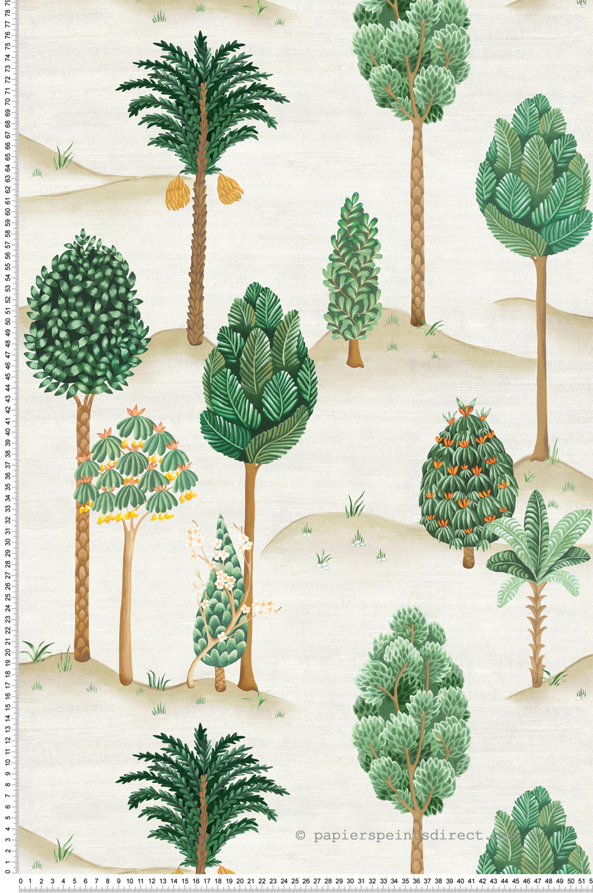 Papier peint Arbre Fruitier Foresta vert - Byzance d'Osborne & Little | Réf. OSB-W7901-01