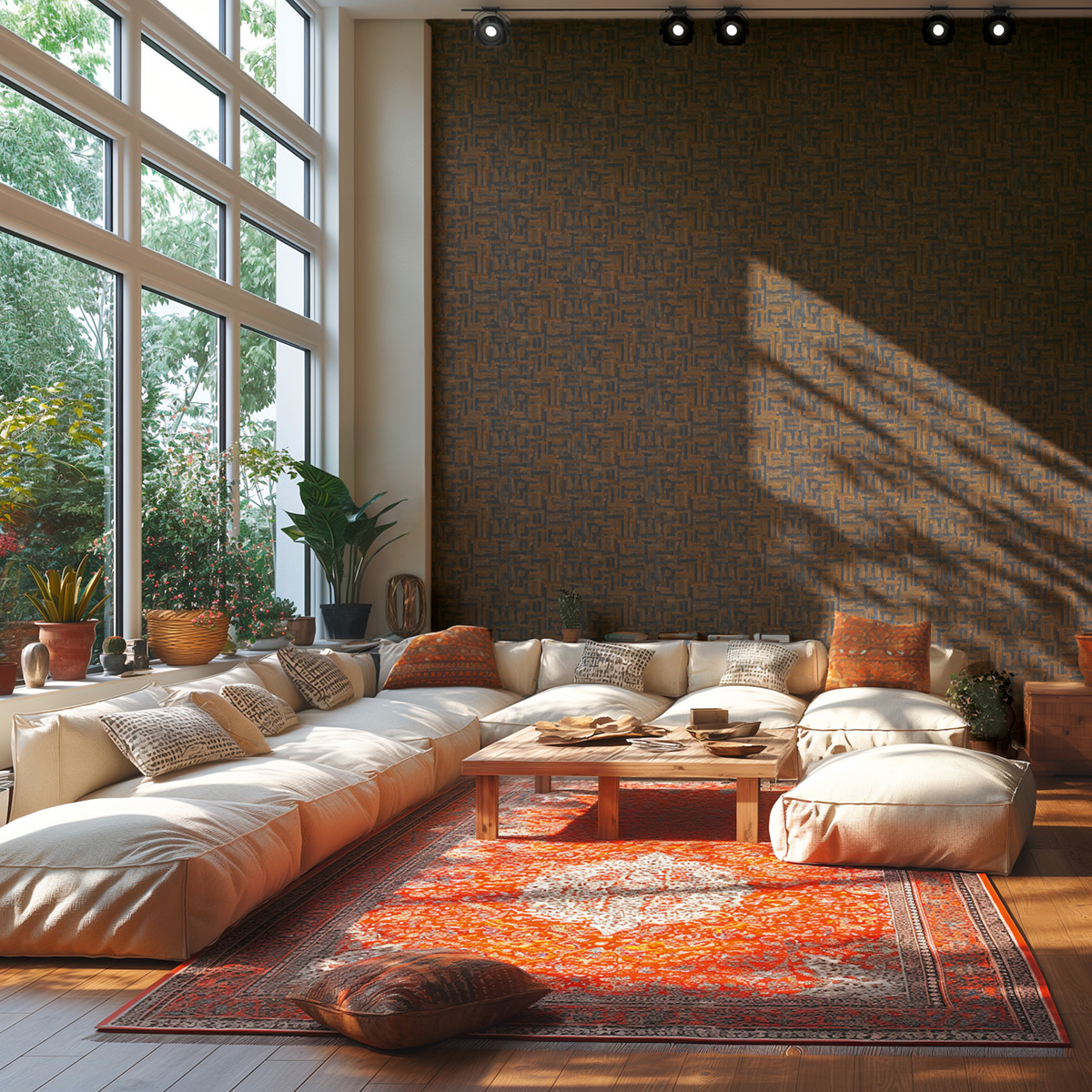 Papier peint Géométrie Ethnique bleu nuit caramel - Metropolitan Stories 4 Hot Spots d'A.S. Création | Réf. AS-782043