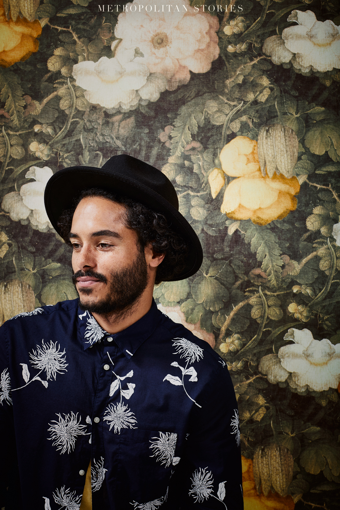 Papier peint Fleurs Vintage jaune - Metropolitan Stories d'AS Création AMB 3 | Réf. SP14665