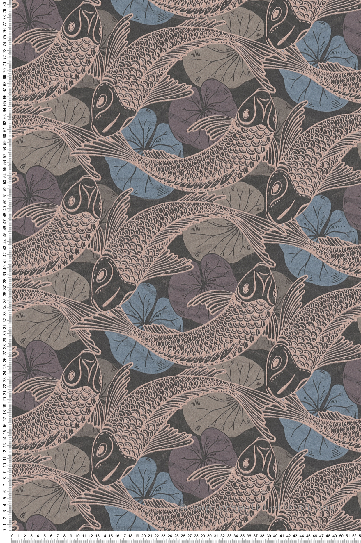 Papier peint Poisson Carpe Koï noir - Metropolitan Stories 2 d'AS Création | Réf. SP15485