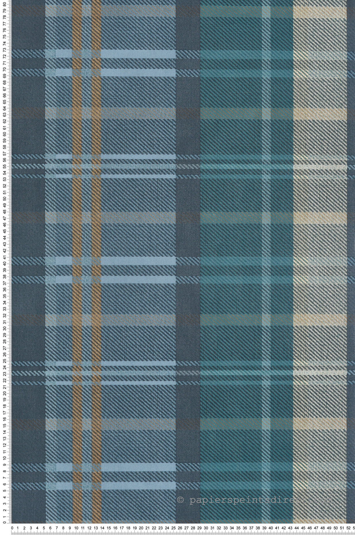 Papier peint Grand Tartan Ecossais bleu irisé - Maison Paradis de Lutèce | Réf. LTC-MP15566