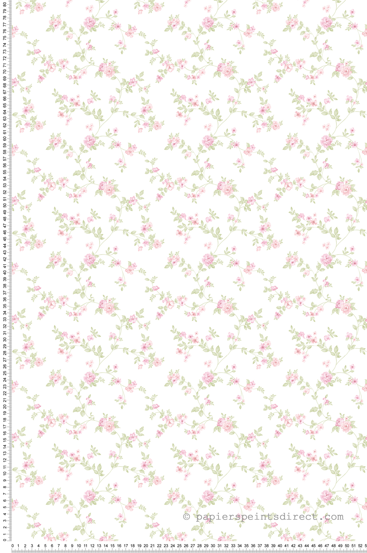 Papier peint Fleur Délicate rose vert - Mini Prints de Lutèce | Réf. LTC-G56649