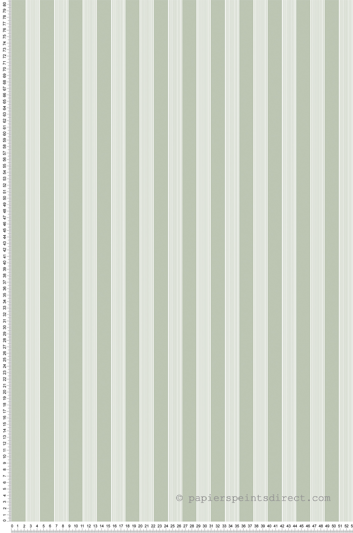Papier peint Rayure Classique vert sauge blanc - My Little Cottage de Montecolino | Réf. MC-M12385