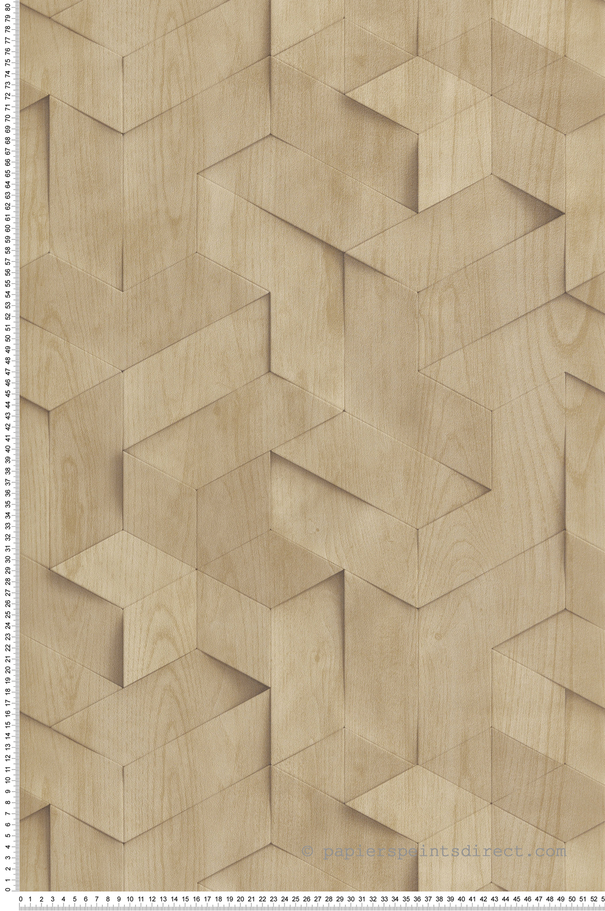 Papier peint Géométrie Bois 3D beige - Brut d'Ugépa | Réf. UGP-M74417