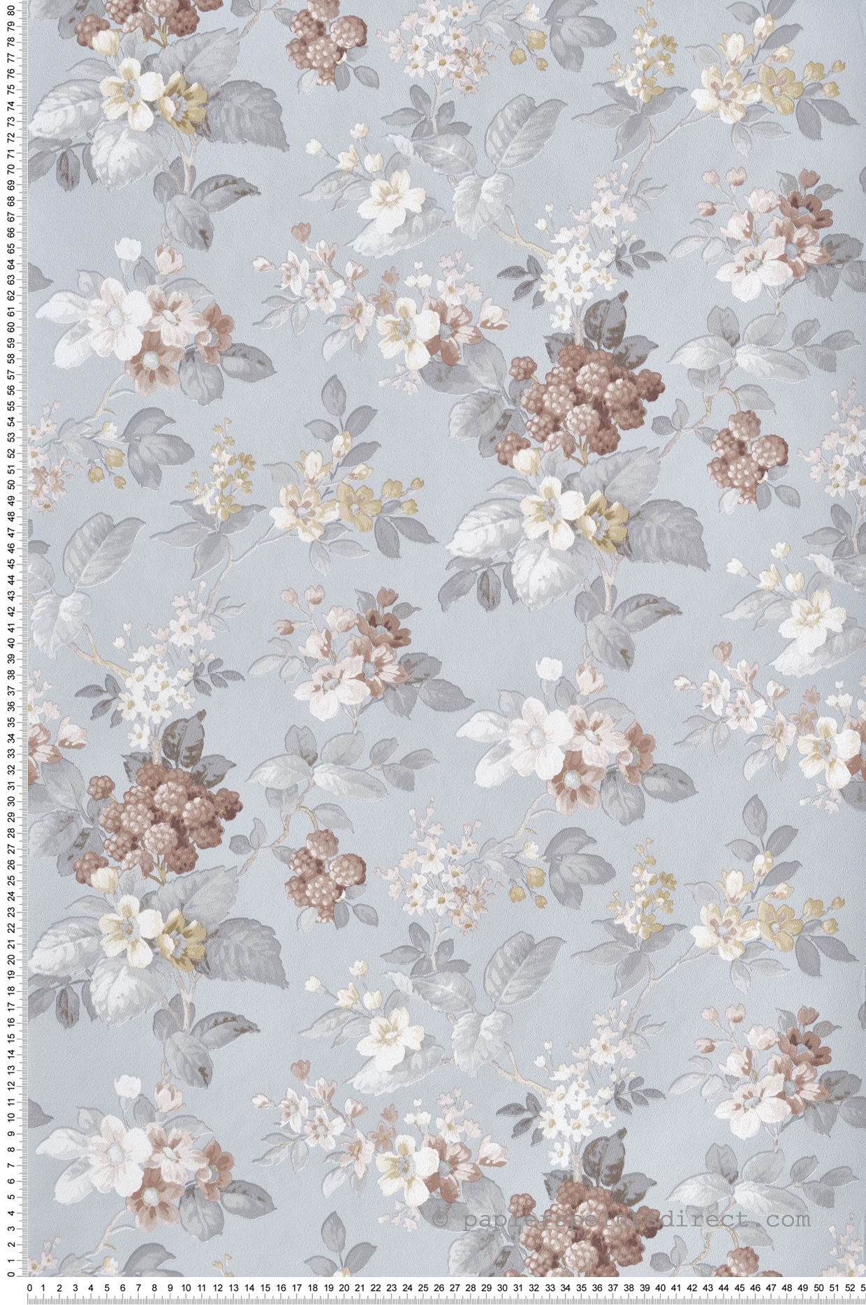 Papier peint Fleur Mûre bleu - My Little Cottage de Montecolino | Réf. MC-M12306