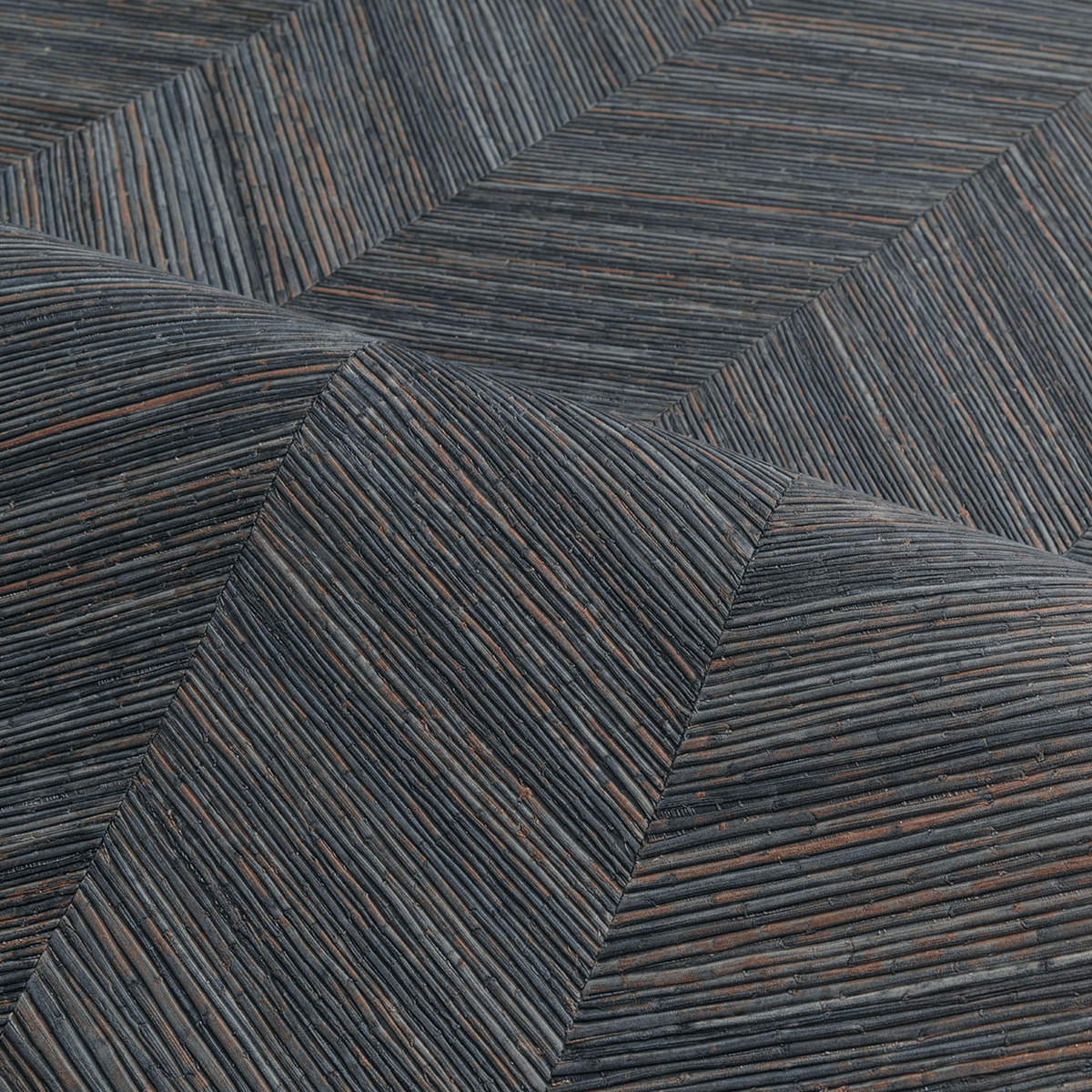 Papier peint Chevron Bois Ocotea orage noir - Végétal de Casamance | Réf. CAS-75371528