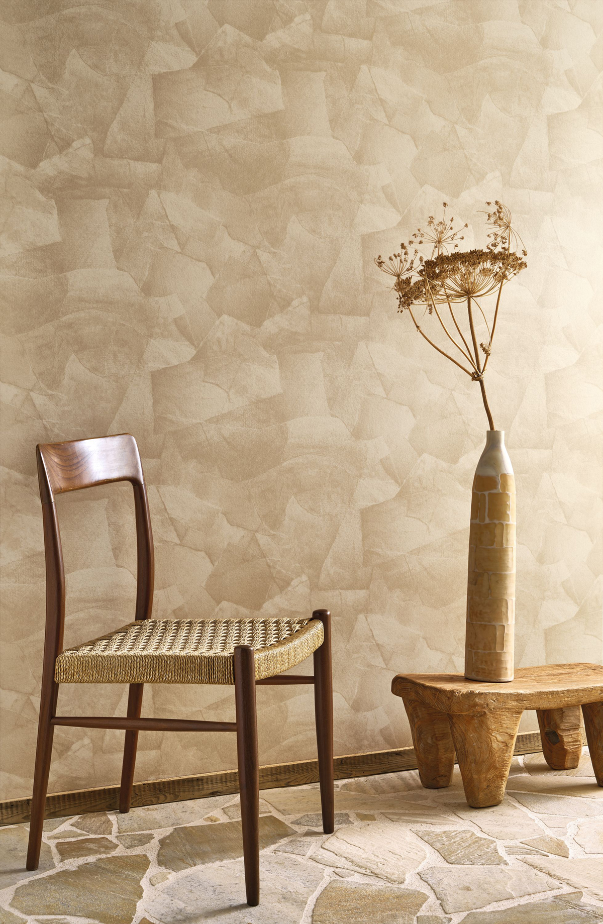 Papier peint Collage Papier Colle beige ficelle - Papercraft de Casadéco | Réf. PAPC89631303