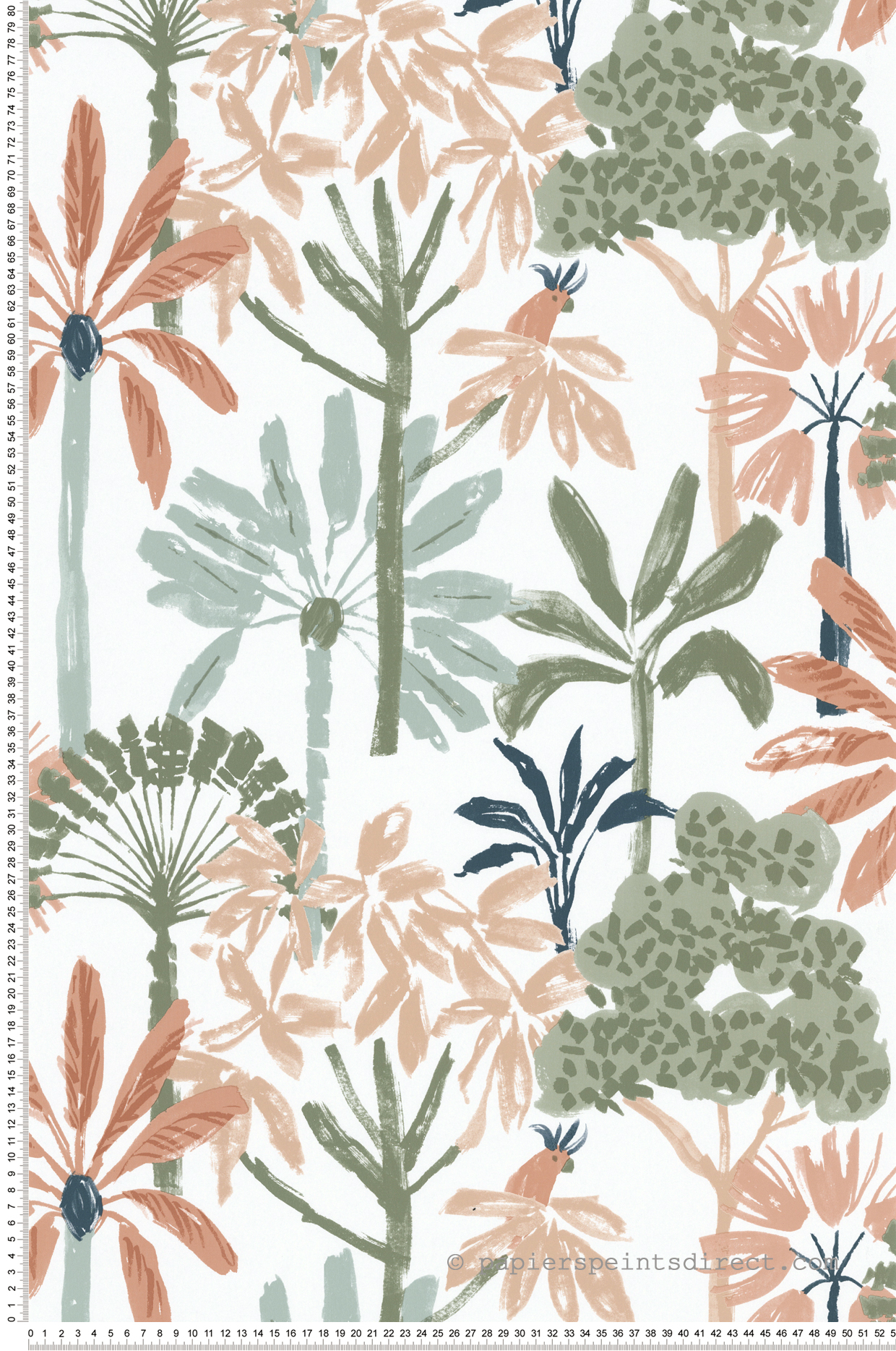 Papier peint Jungle Enfantin Palmeraie terracotta kaki - Les Aventures de Lutèce | Réf. LTC-36240404