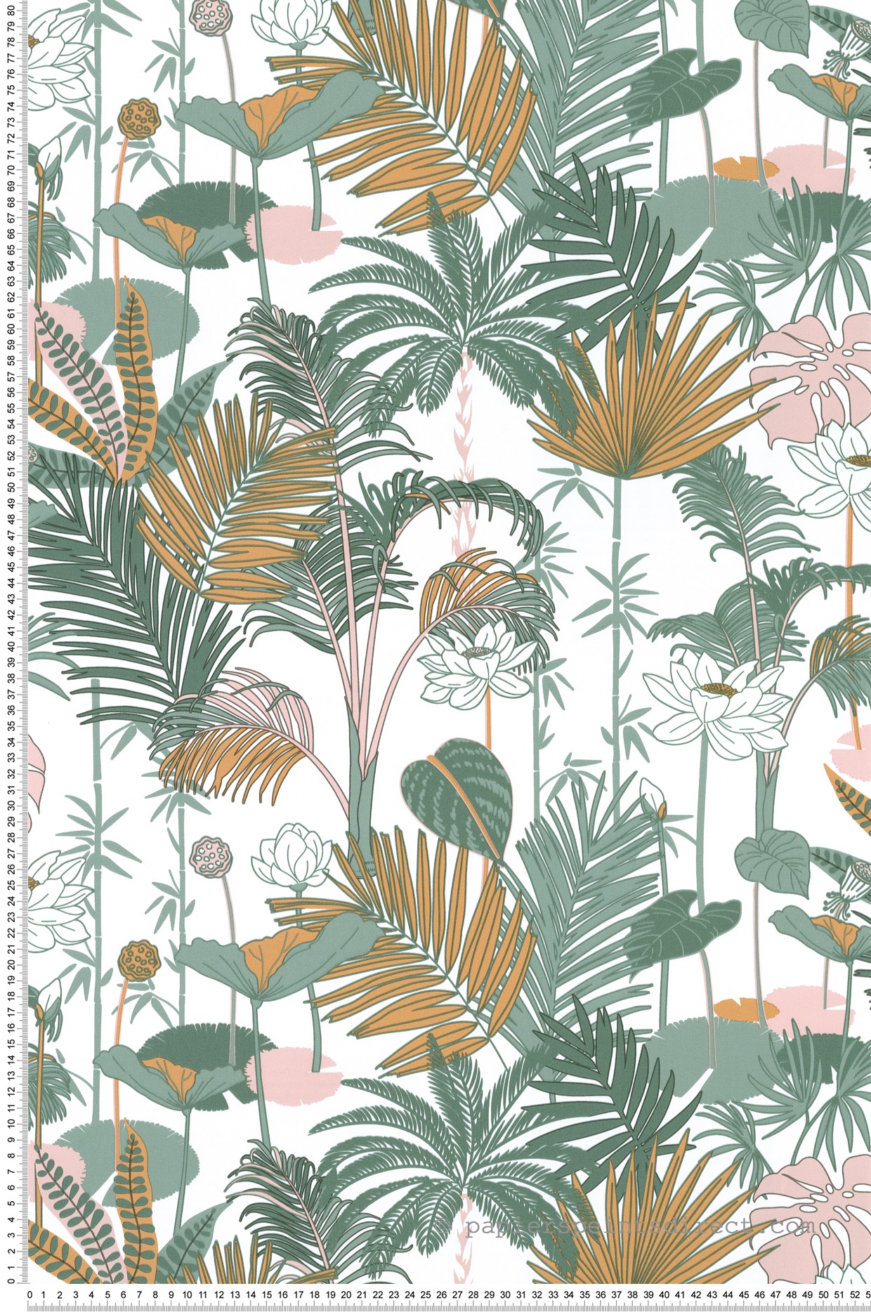 Papier peint Jungle Echappée Belle vert rose - Jardin d'Eden de Lutèce | Réf. LTC-51251104