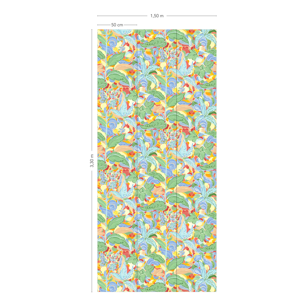 Papier peint panoramique Peinture Végétale Praesto Multicolore A - 1/2/3 AMBr - Isidore Leroy