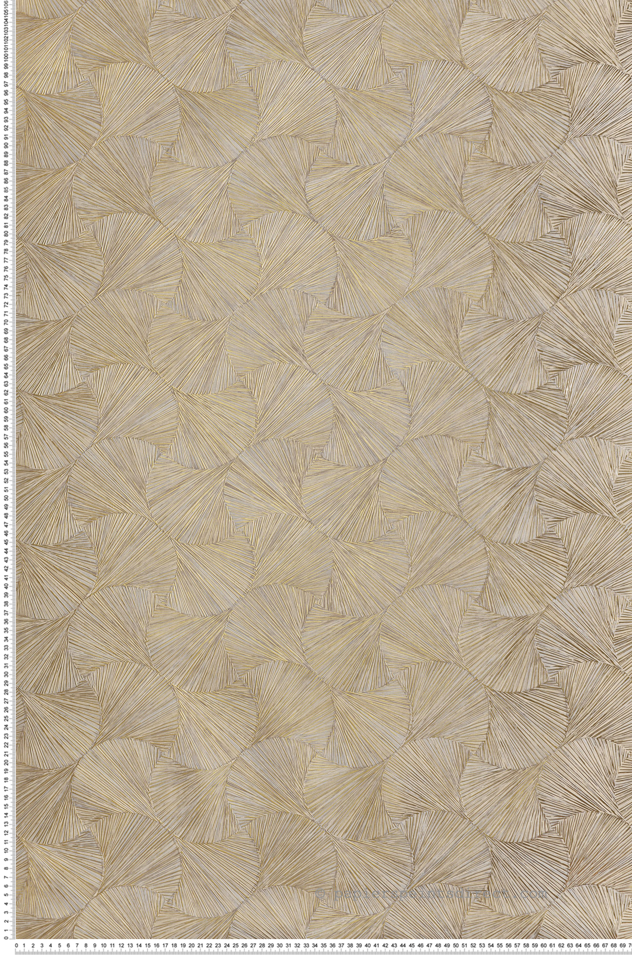 Papier peint Ecaille Végétale Songket travertin doré - Nature Précieuse de Casamance | Réf. CAS-76522548