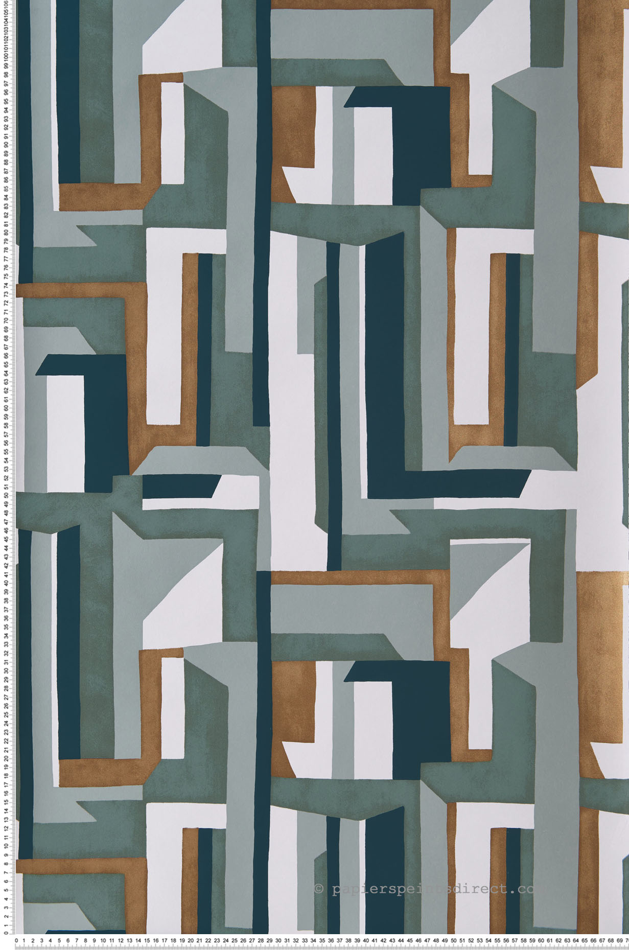 Papier peint graphique Jazz Vert d'eau/Bleu - Misura de Casamance | Réf. CAS-74481352