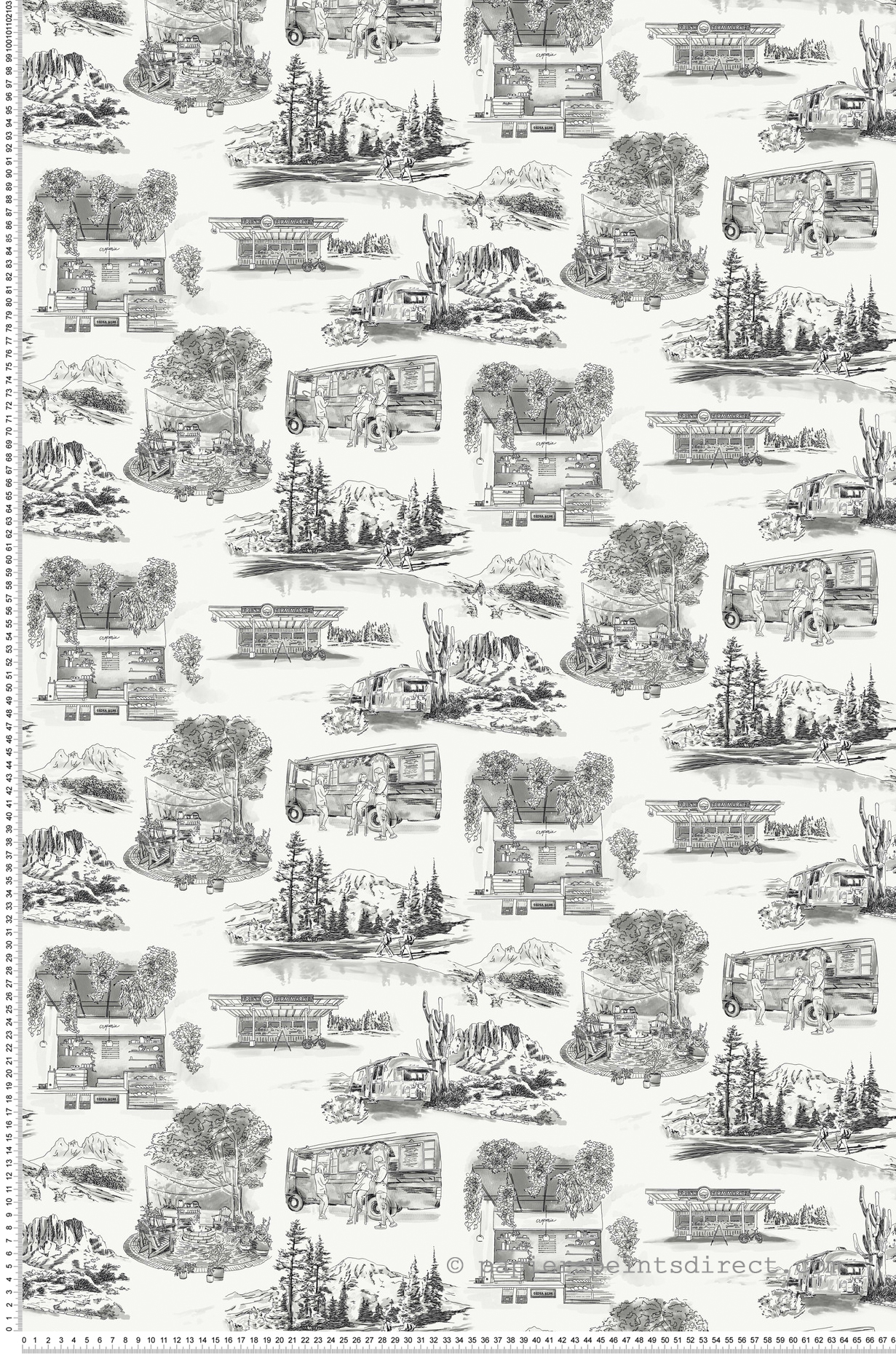 Papier peint Scène de Vie Moderne Vista gris - Toiles de York (Initiales) | Réf. INI-RT7861