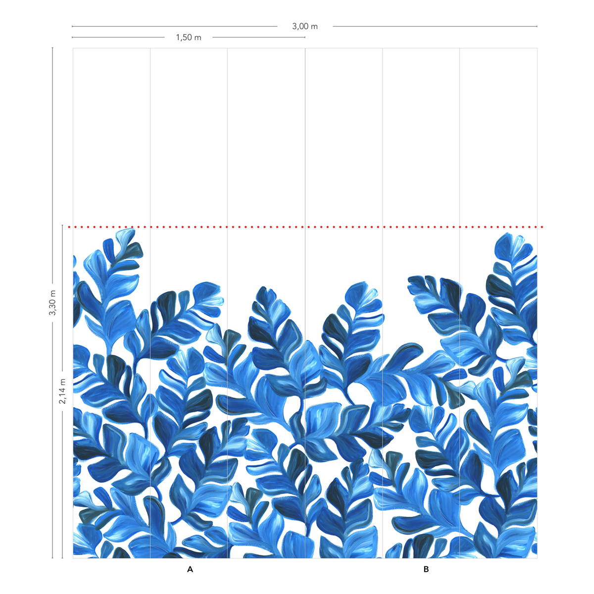 Papier peint panoramique Pacifico XL Bleu A+B - 1/2/3/4/5/6 - Isidore Leroy AMB