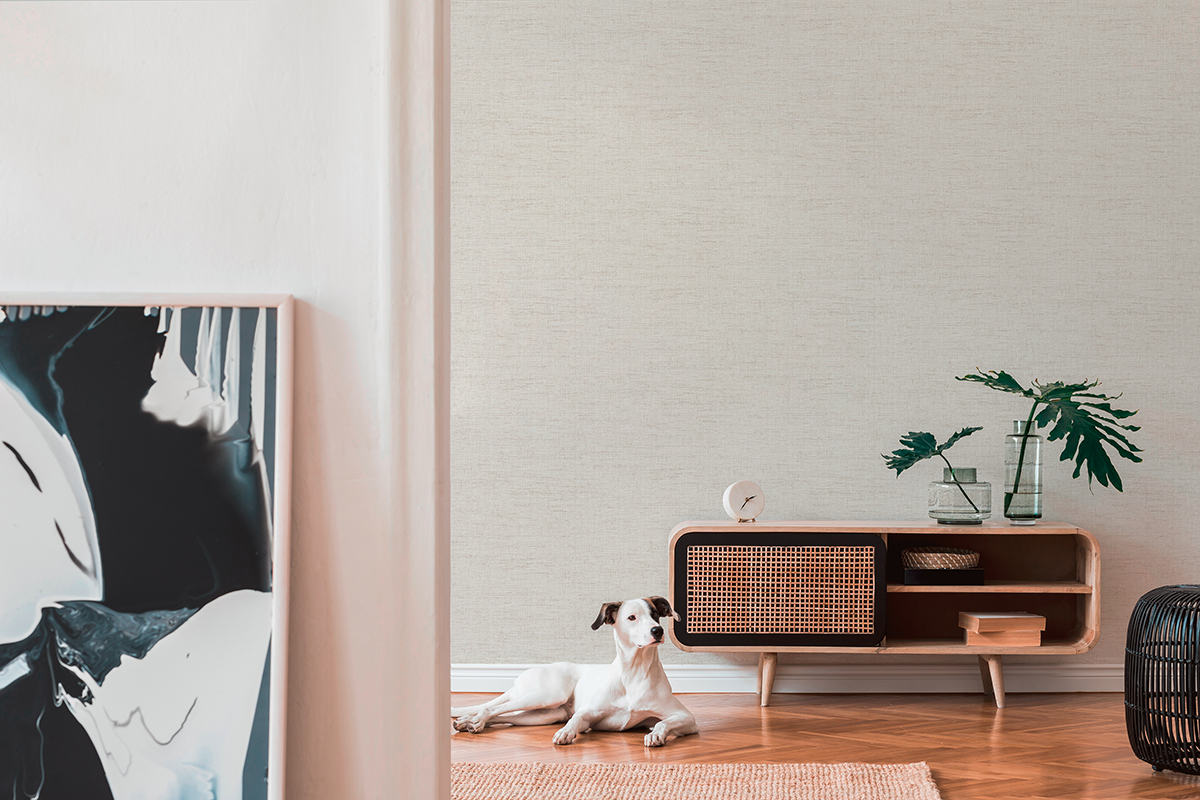 Papier peint Effet Tissage crème et beige - Desert Lodge de Livingwalls | Réf. 38527-5